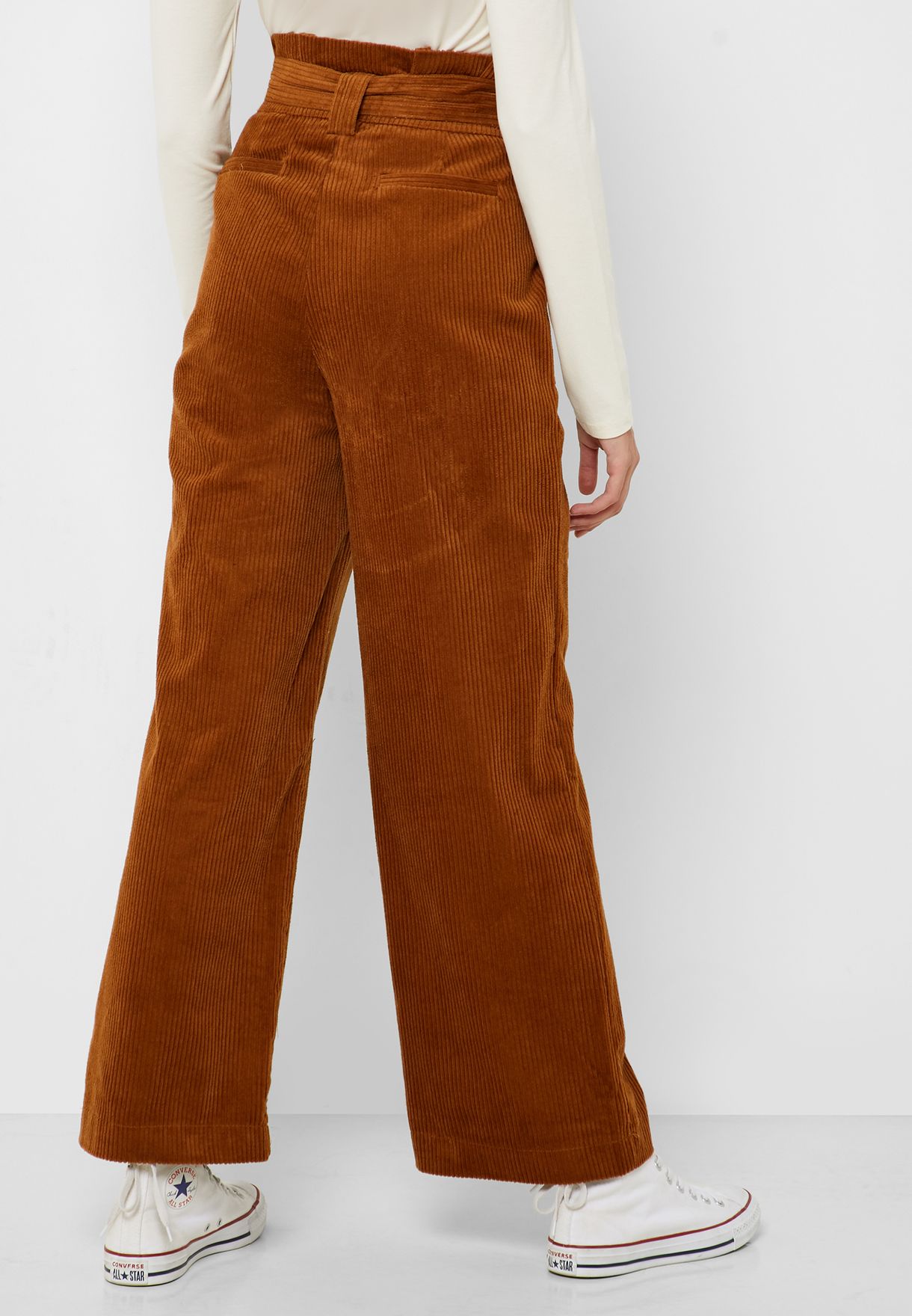 Buy Forever 21 brown Belted Corduroy Pants for Women in MENA, Worldwide