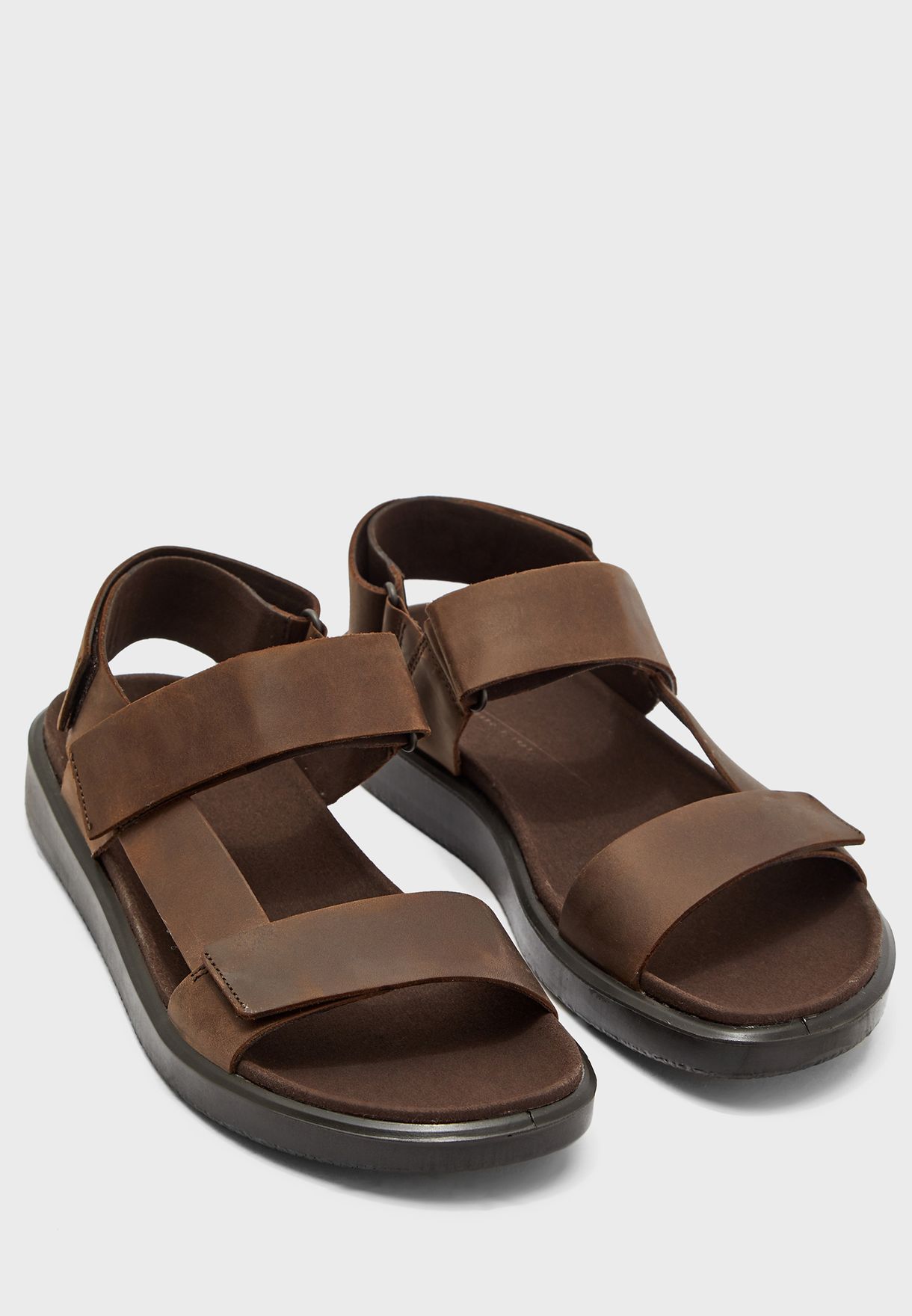 ecco brown leather sandals