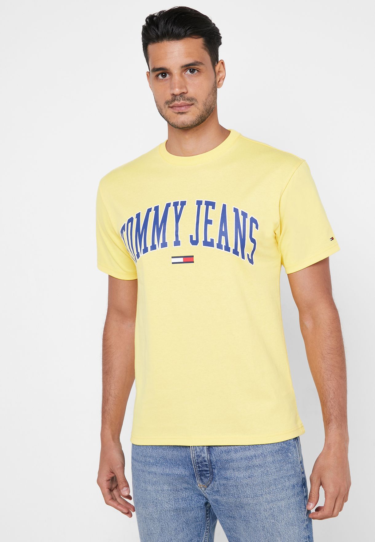 yellow tommy jeans crew neck