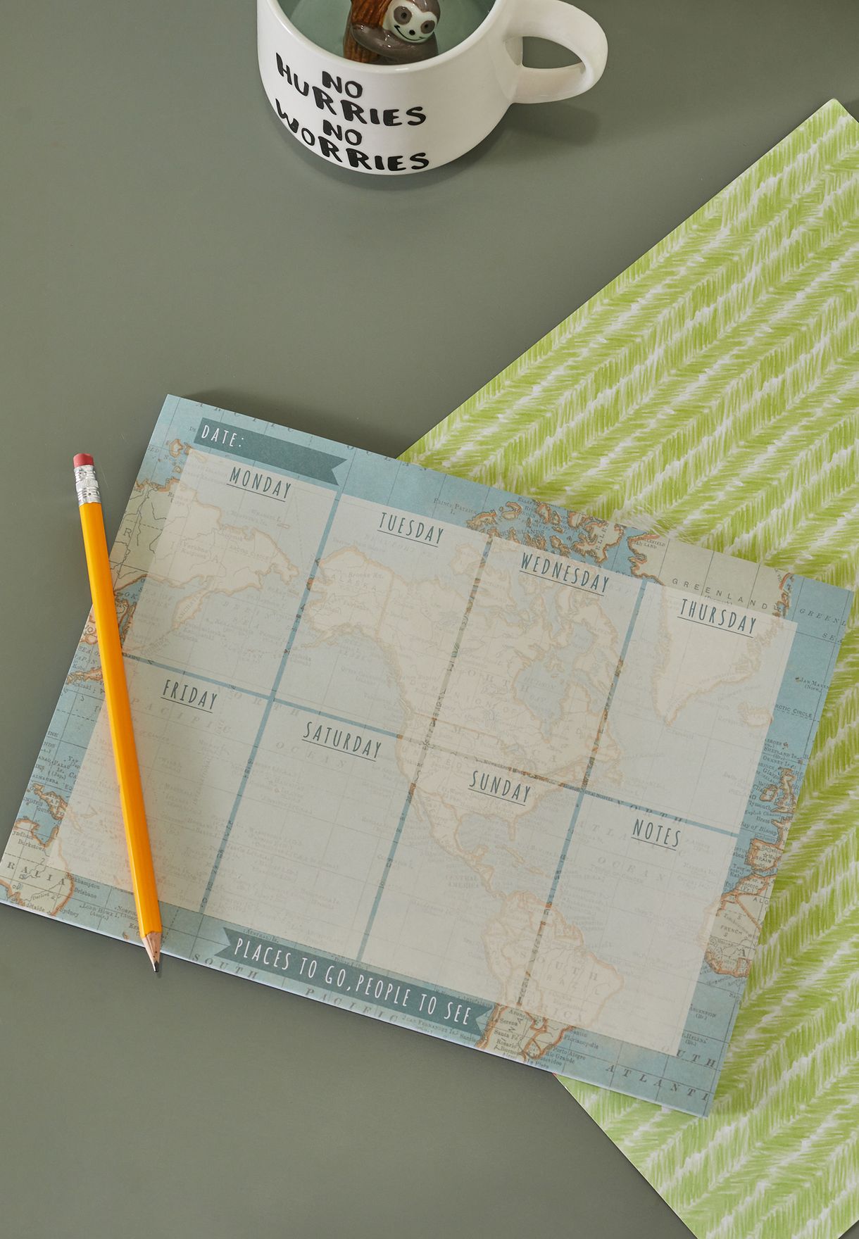Sass & Belle Vintage Map Weekly Planner Pad 