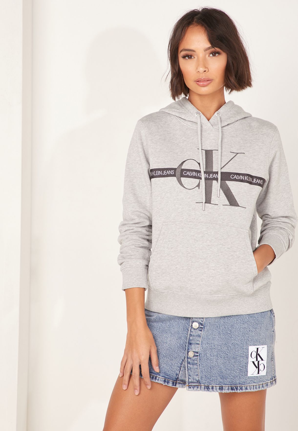 calvin klein jeans grey hoodie