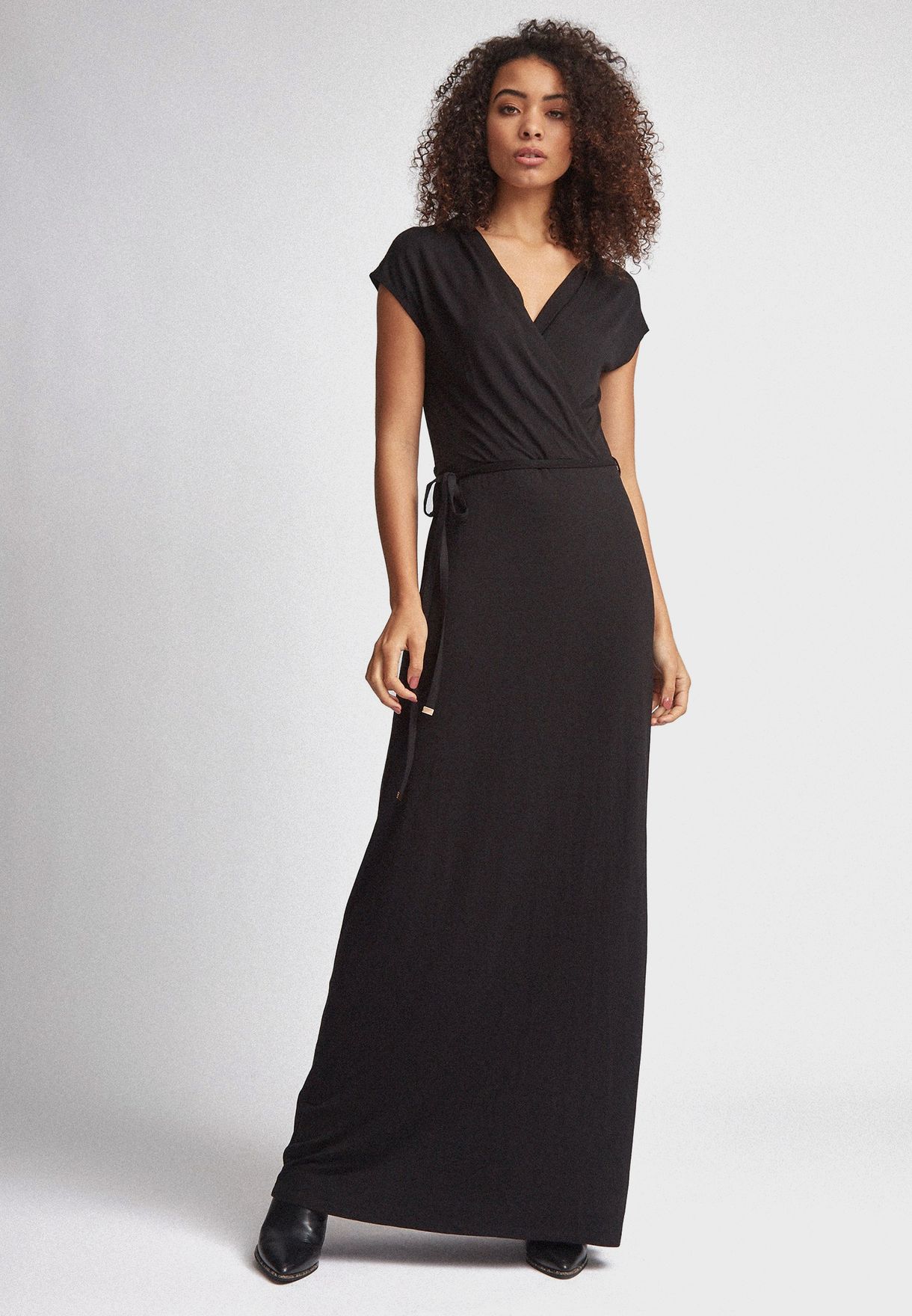 Buy Dorothy Perkins Tall black Tie Waist Wrap Dress for Women in MENA,  Worldwide