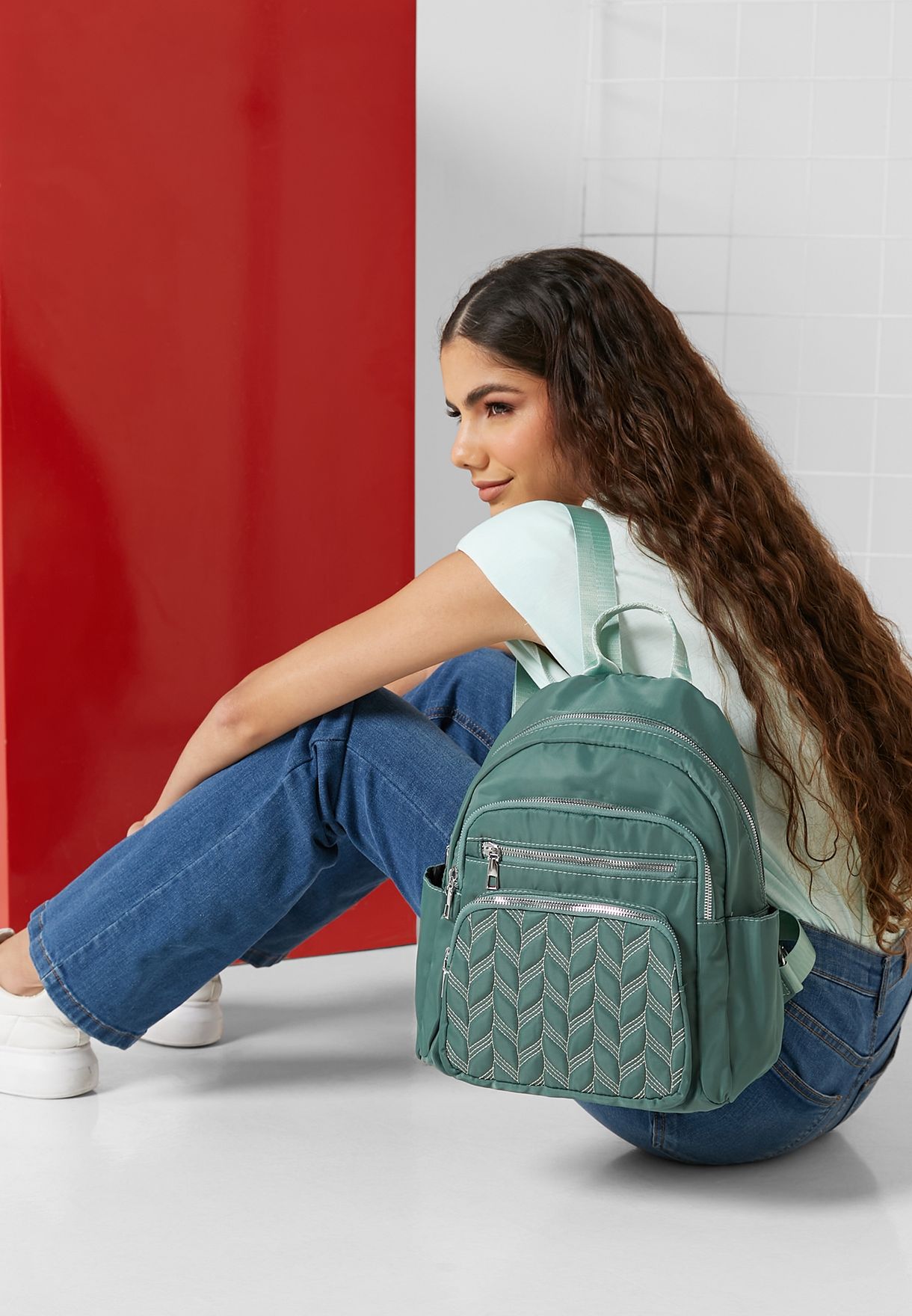 Quilted Multi Pocket Backpack