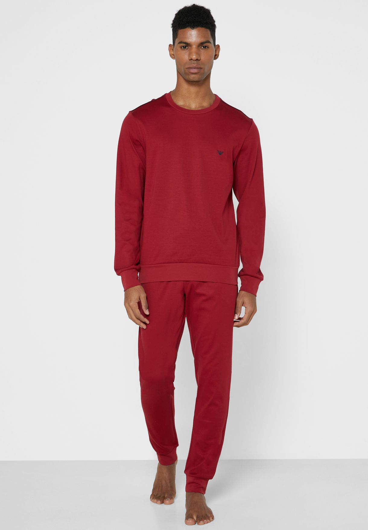 Buy Emporio Armani red Logo Pyjama Set for Men in Muscat, Salalah