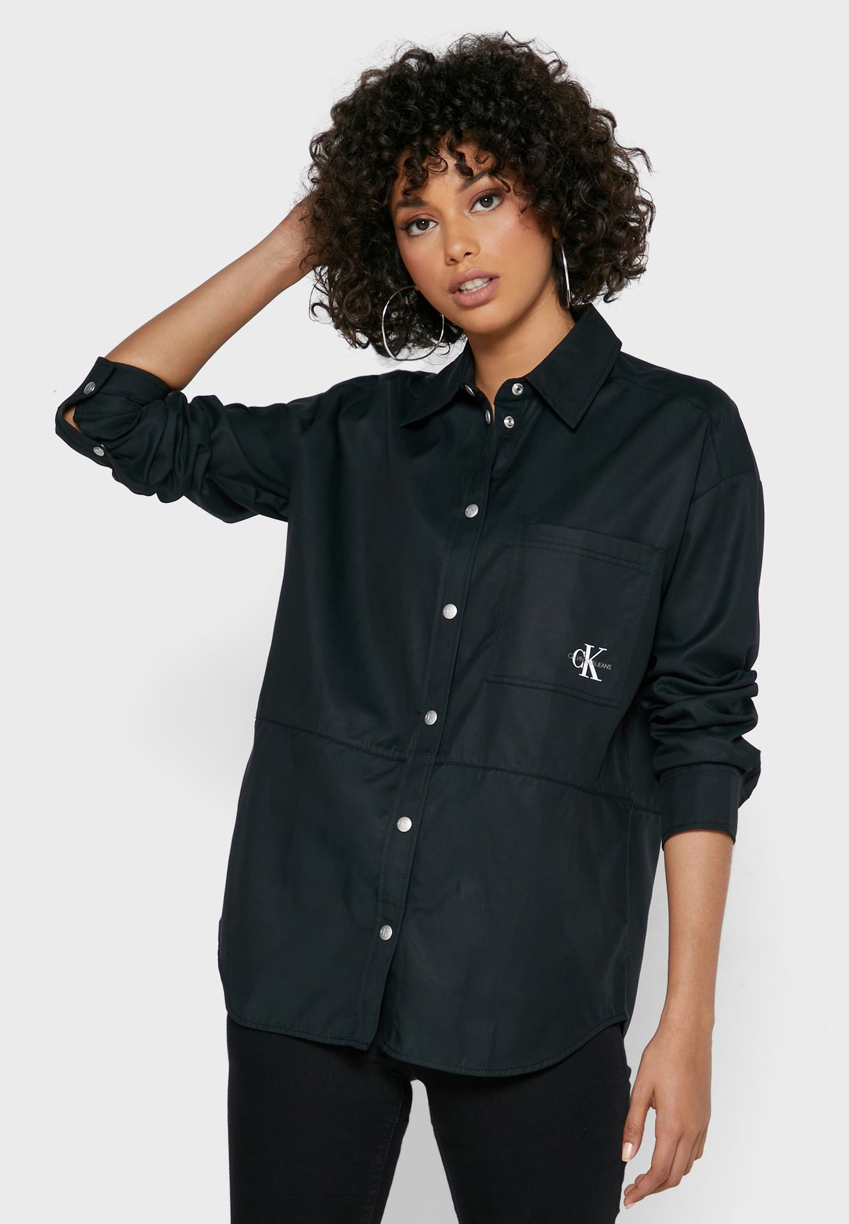 Buy Calvin Klein Jeans black Button Down Shirt for Women in Muscat, Salalah