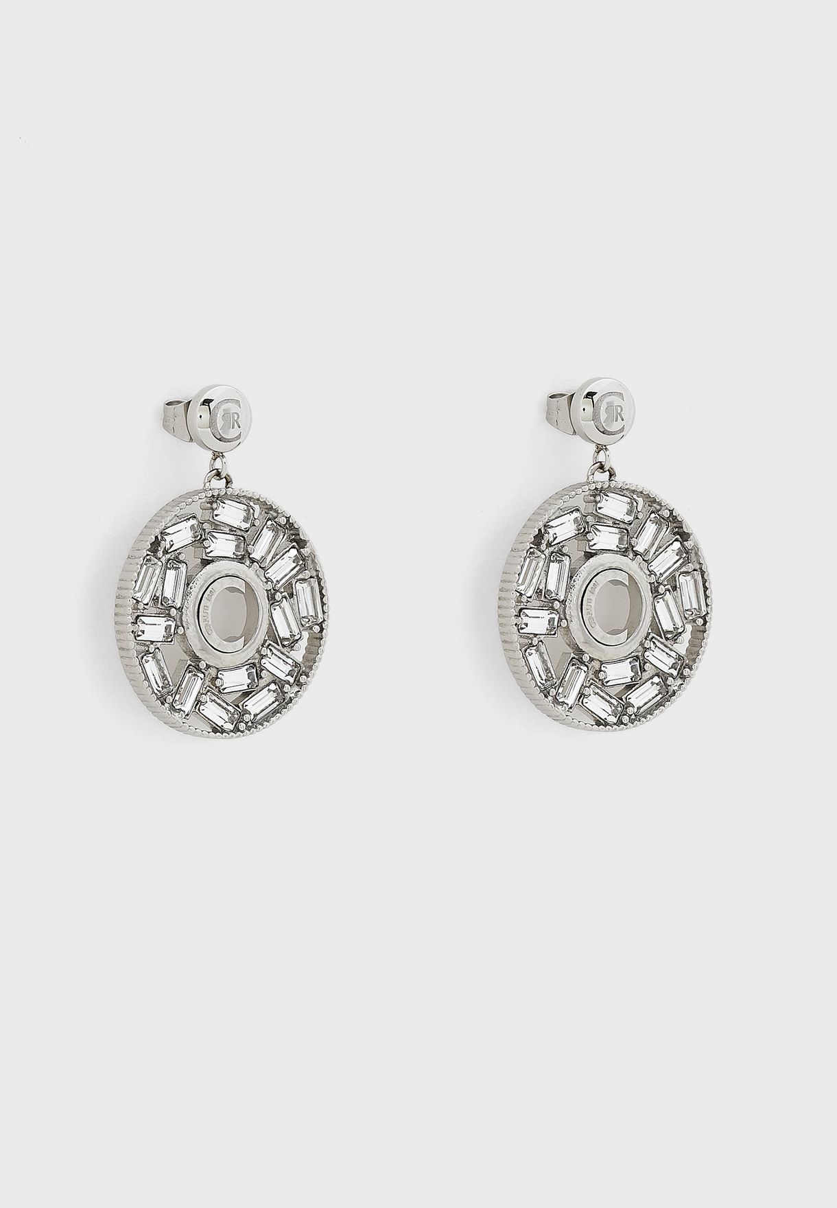 Buy Cerruti 1881 silver Baguette Swarovski Stone Drop Earrings for ...