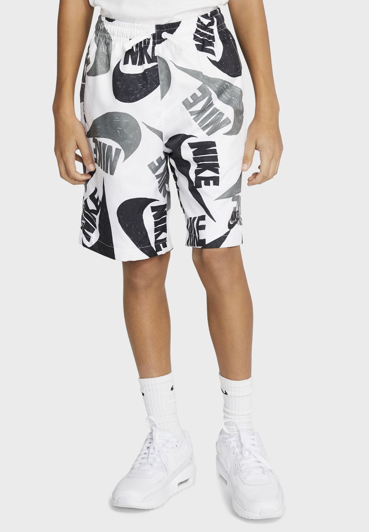 youth white nike shorts