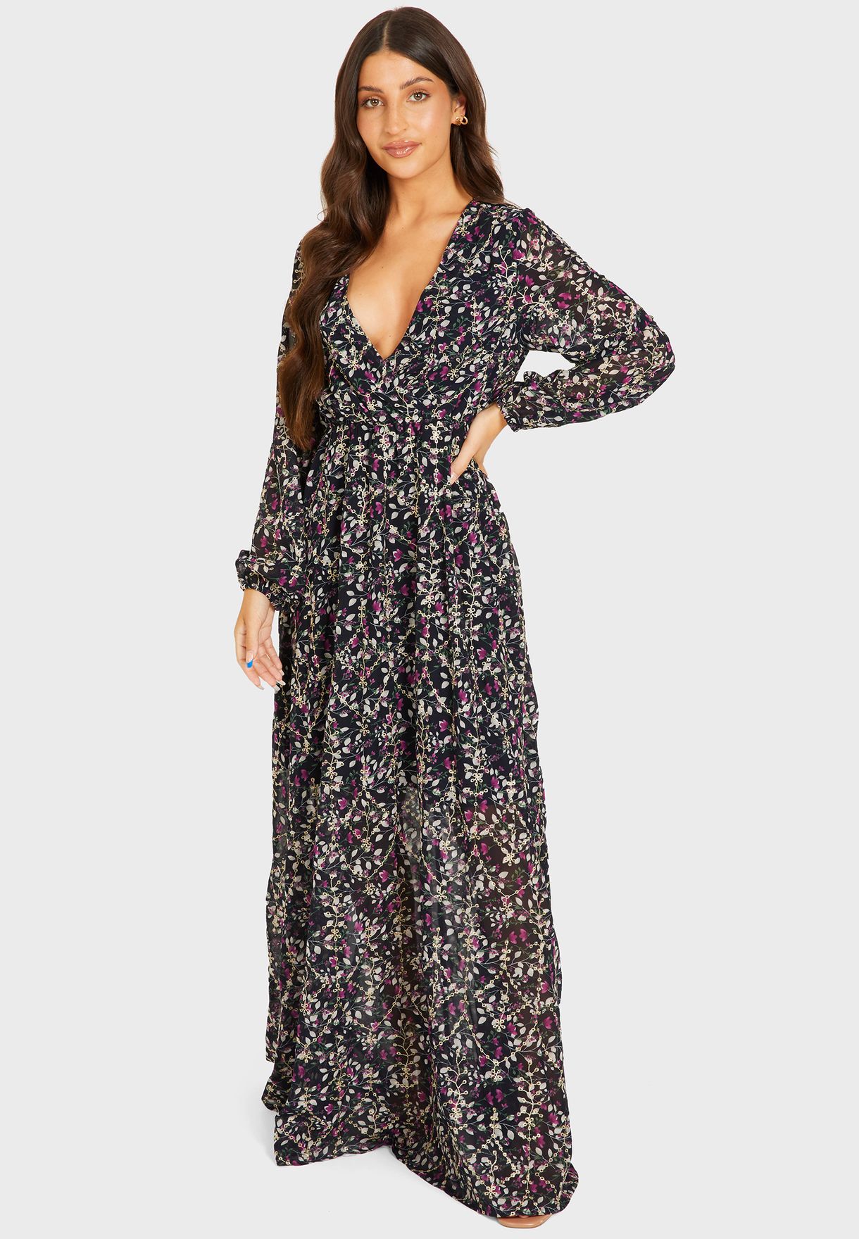 Buy Quiz prints Wrap Embroidered Dress for Women in MENA, Worldwide