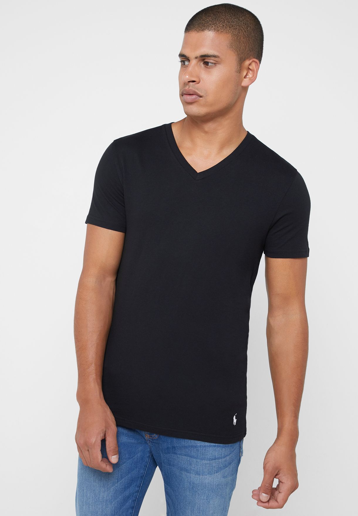 Buy Polo Ralph Lauren black 3 Pack V Neck T-Shirt for Men in MENA, Worldwide