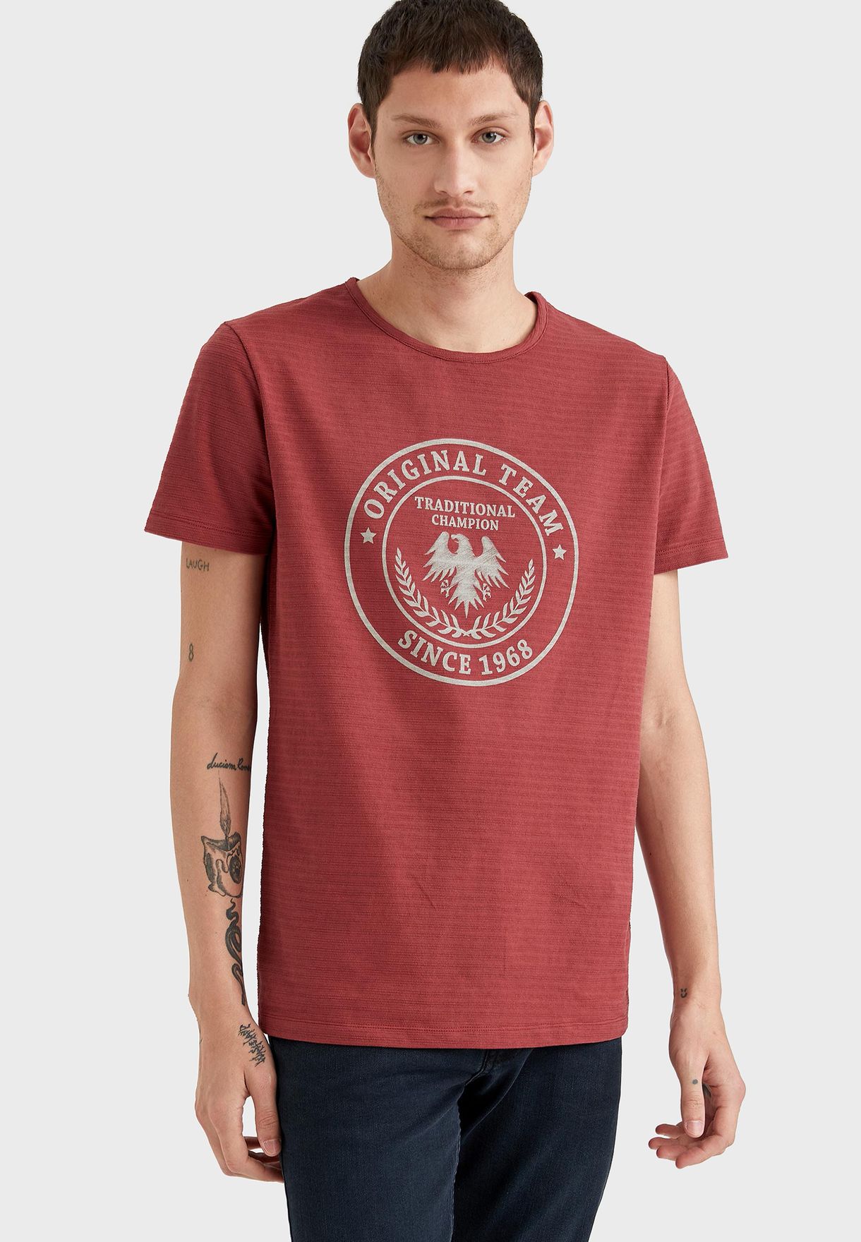 burgundy champion t shirt