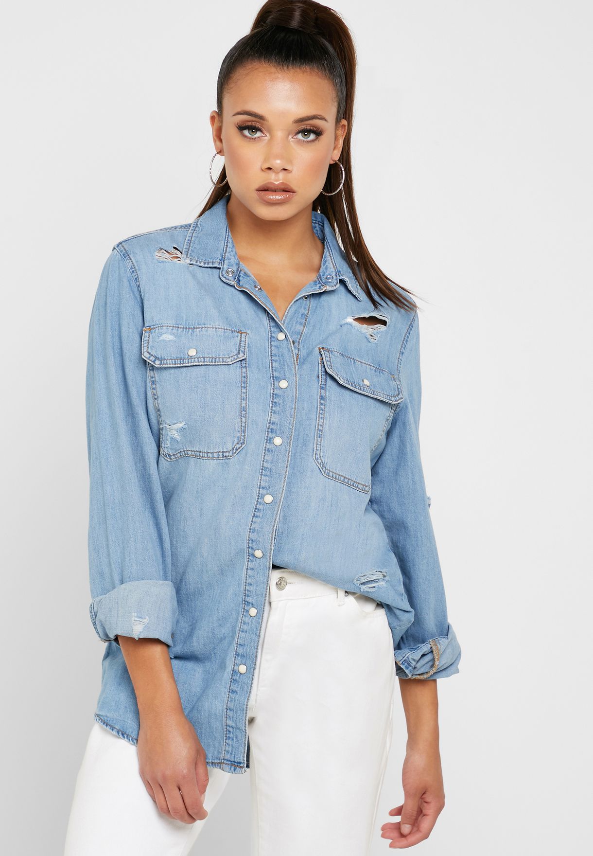 new look ladies denim shirt