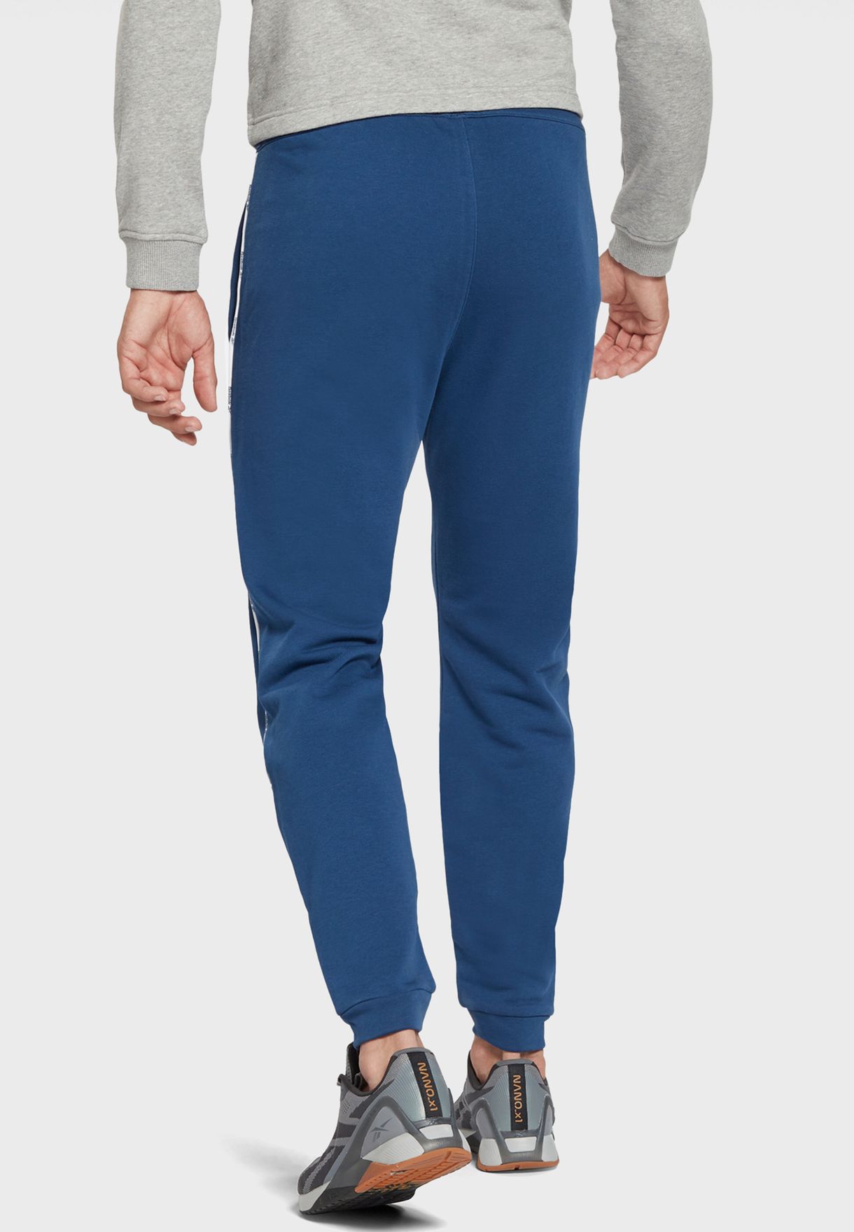 reebok men's cotton fleece straight leg pants