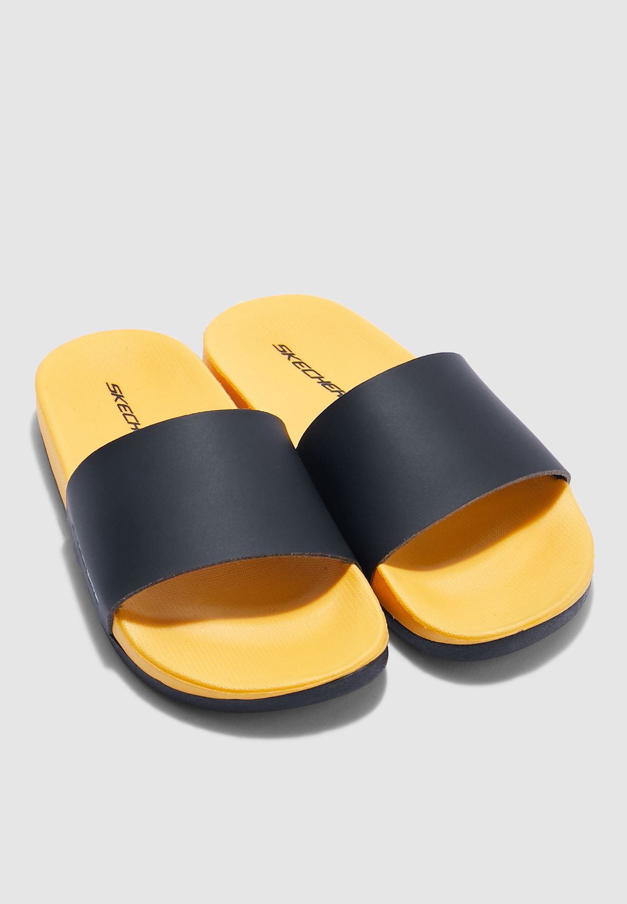 skechers slippers yellow