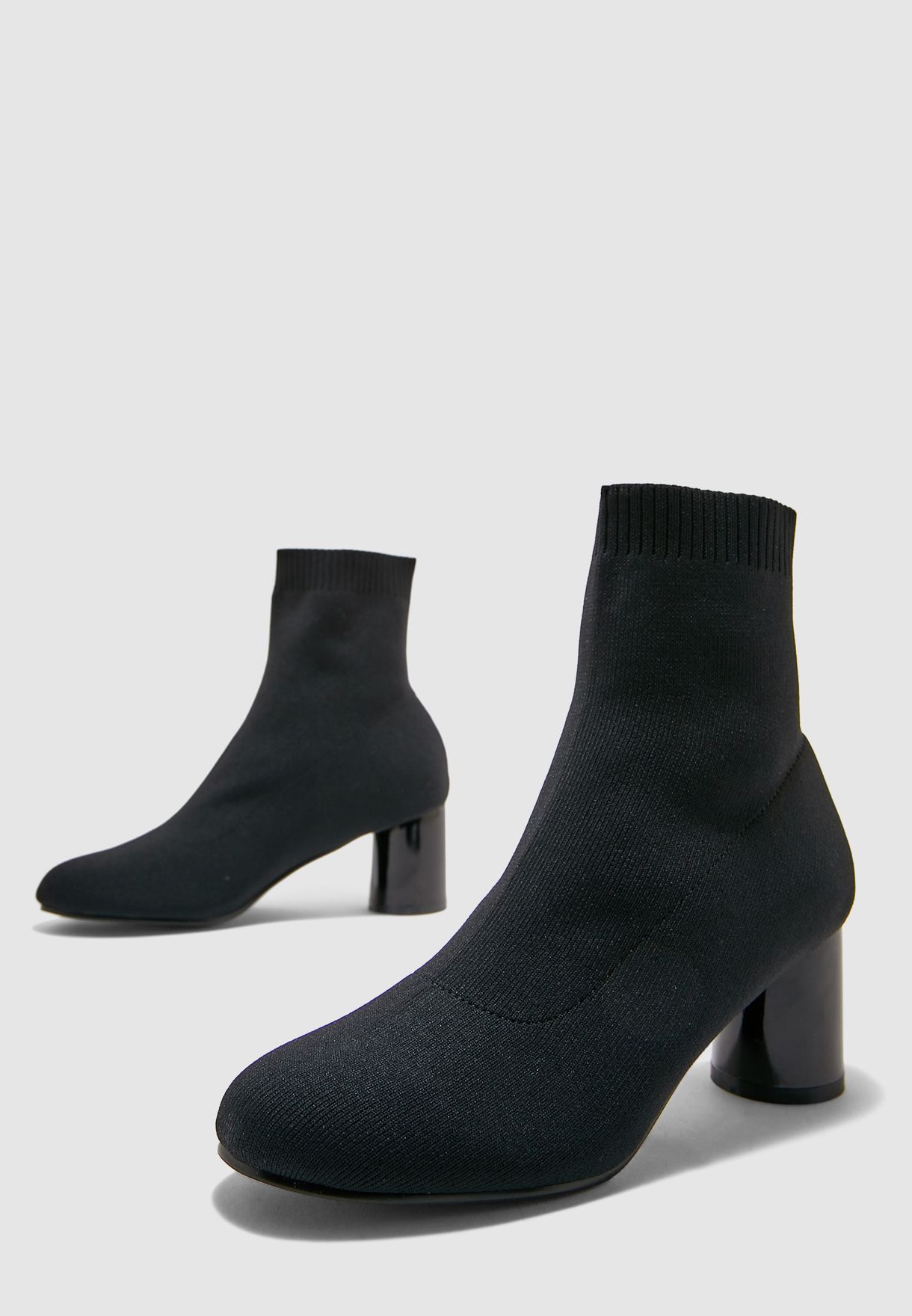 womens black sock booties