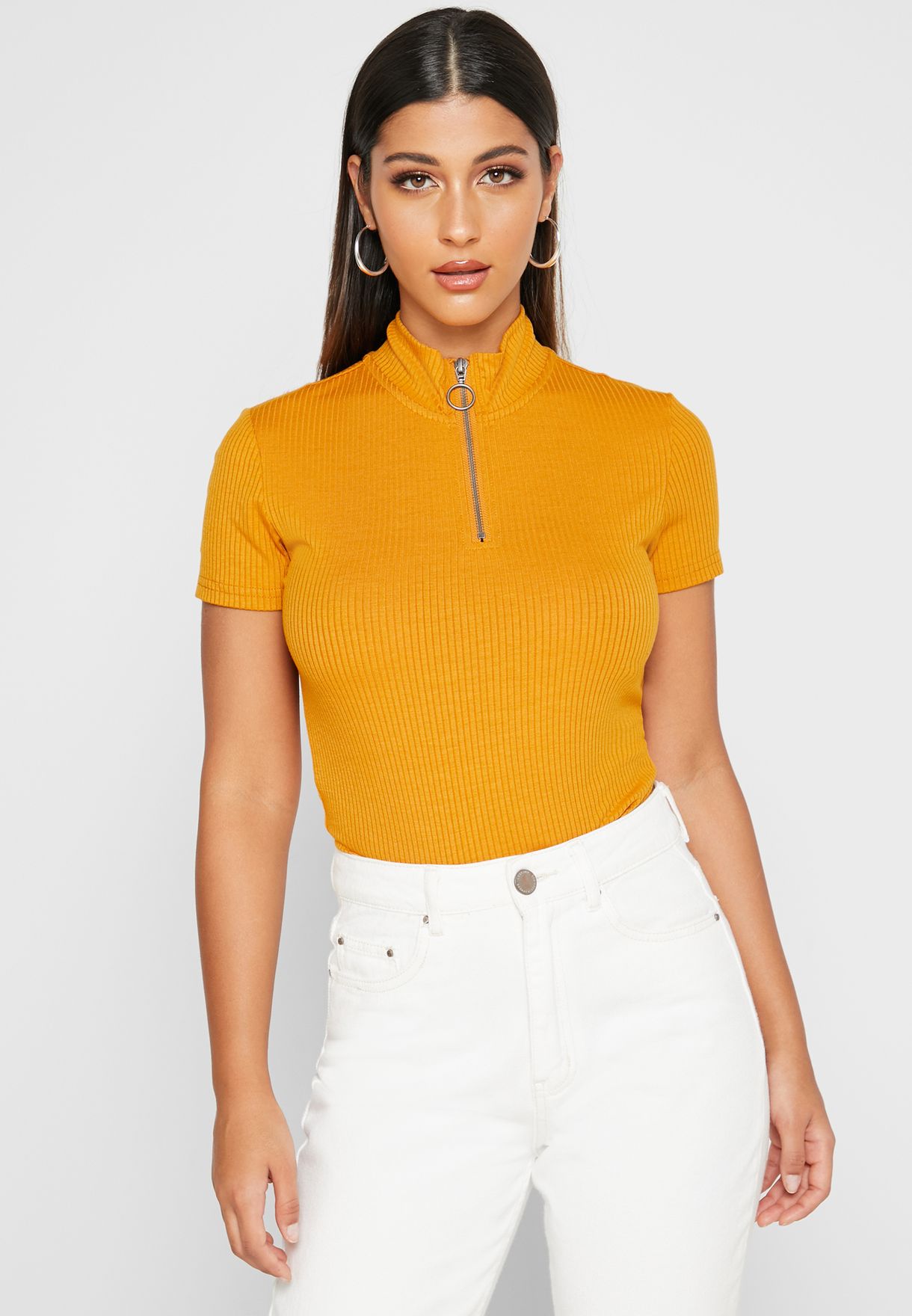 yellow zip top