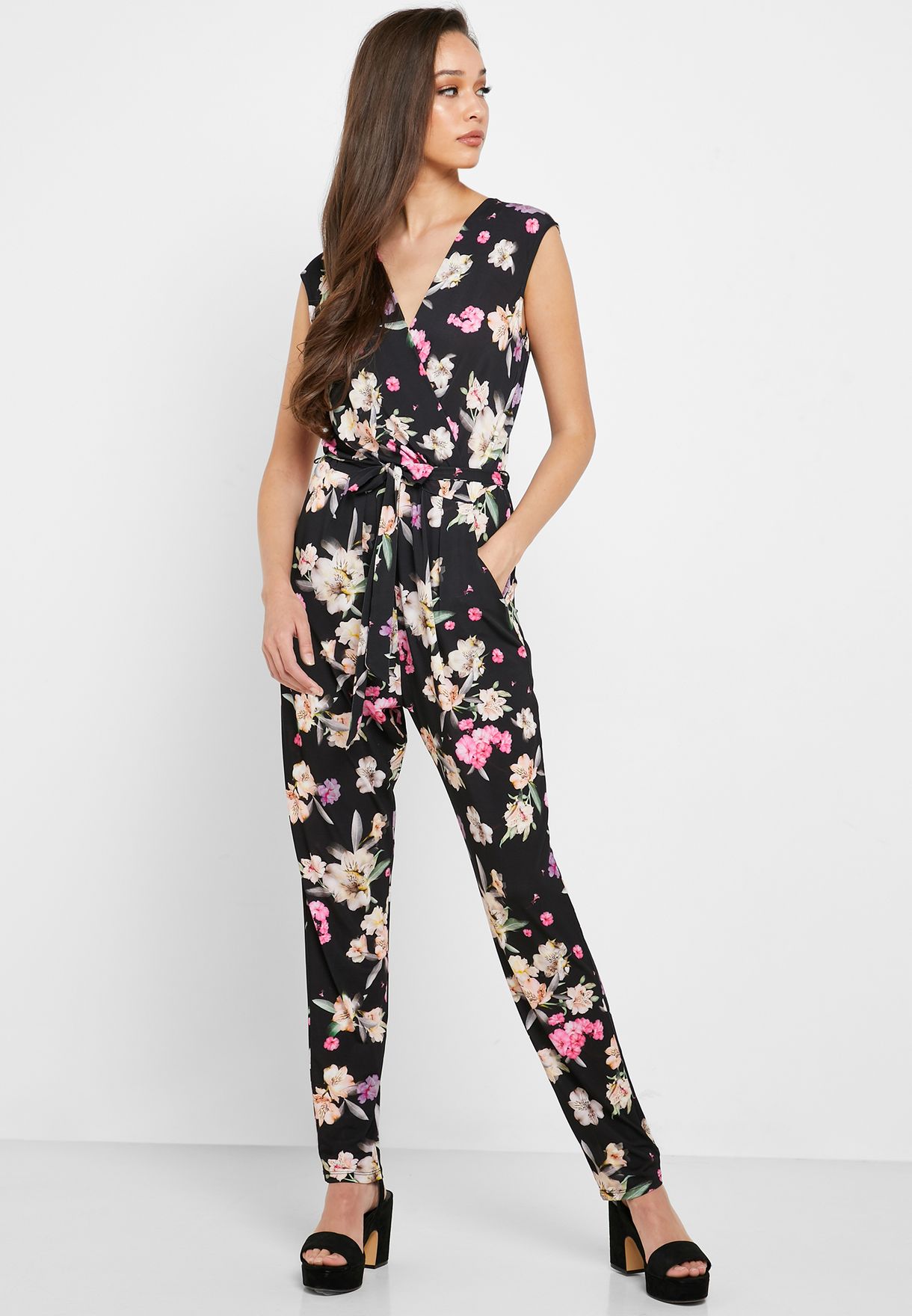 wallis floral jumpsuit