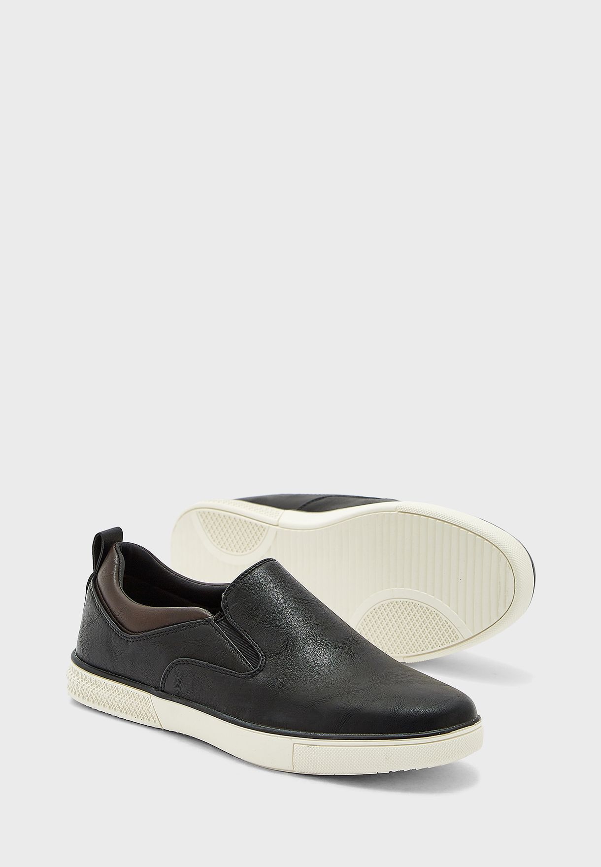 Faux Leather Casual Slip Ons