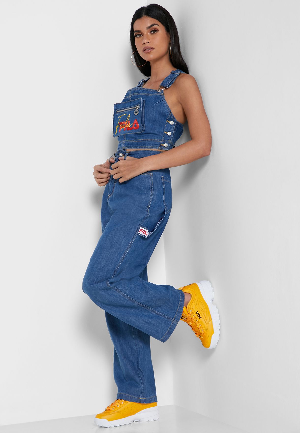 Buy Fila blue Angelica Baggy Jeans for 