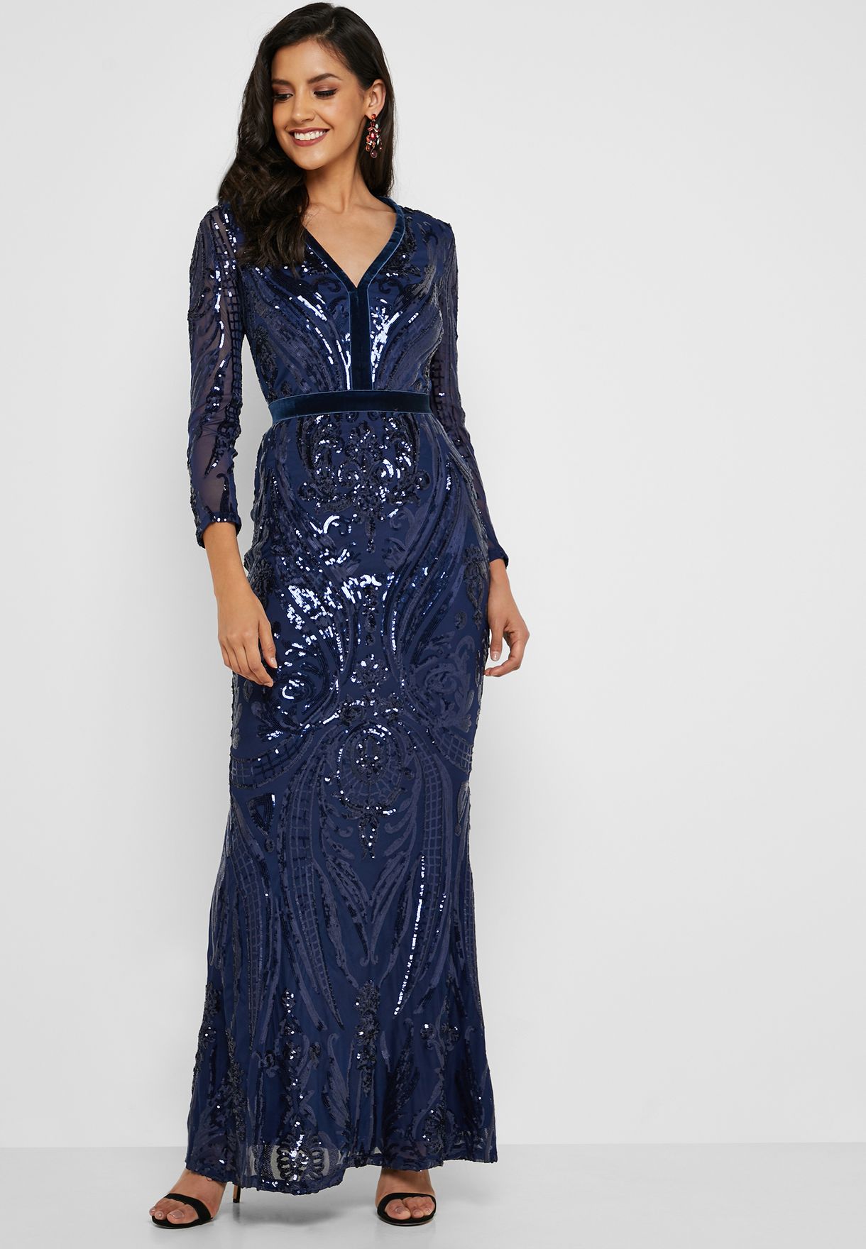 quiz blue fishtail dress