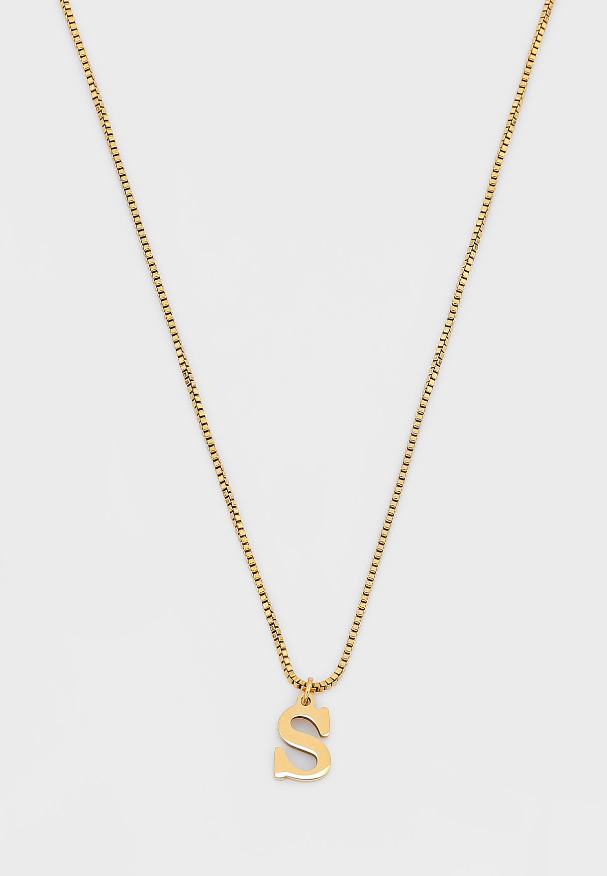 Buy gold S-Letter Necklace for Women in MENA, Worldwide