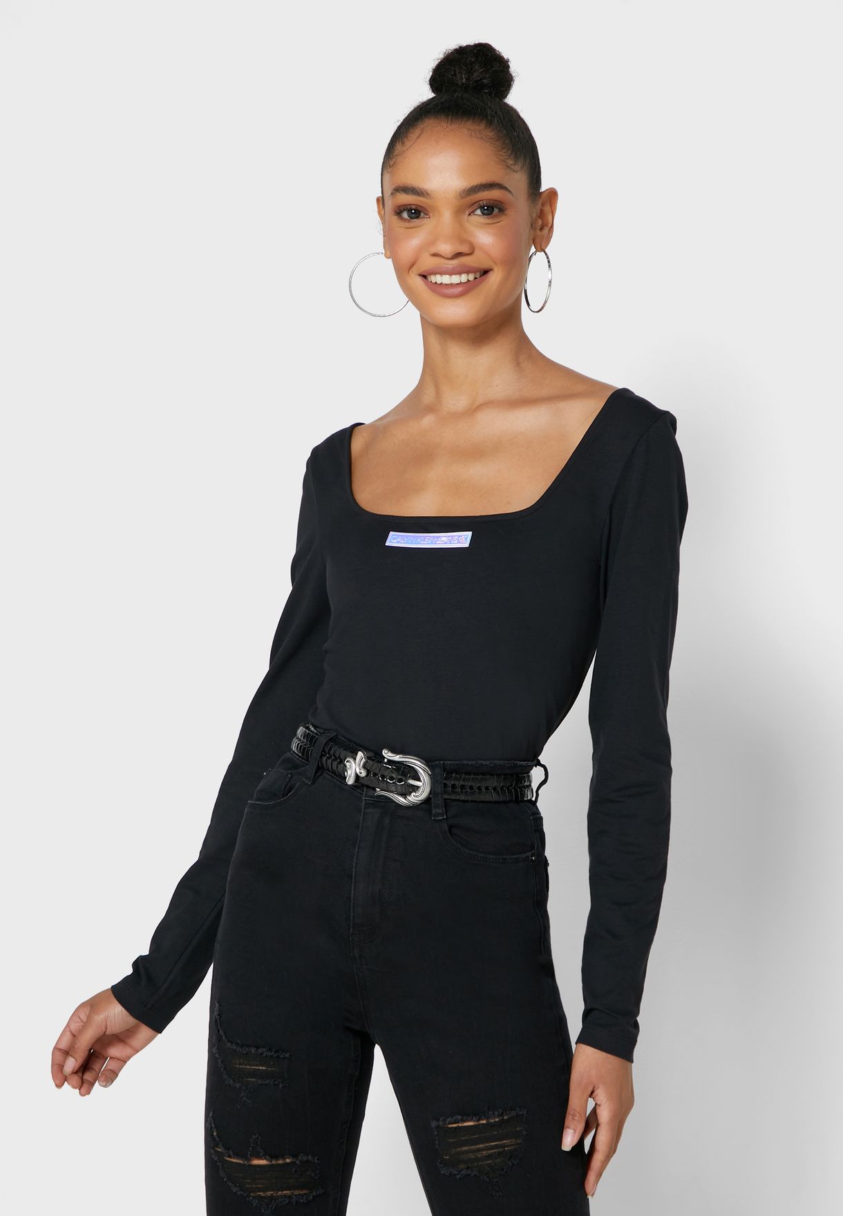 calvin klein square neck top