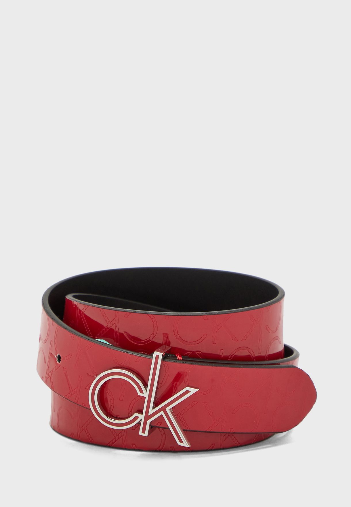 Buy Calvin Klein red Logo Buckle Textured Allocated Belt for Women in  Muscat, Salalah