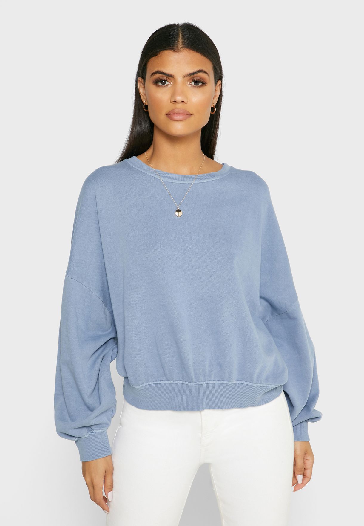 crew neck cropped sweatshirt