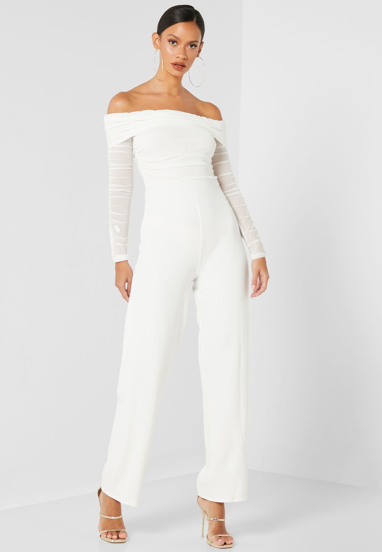 quiz white jumpsuit