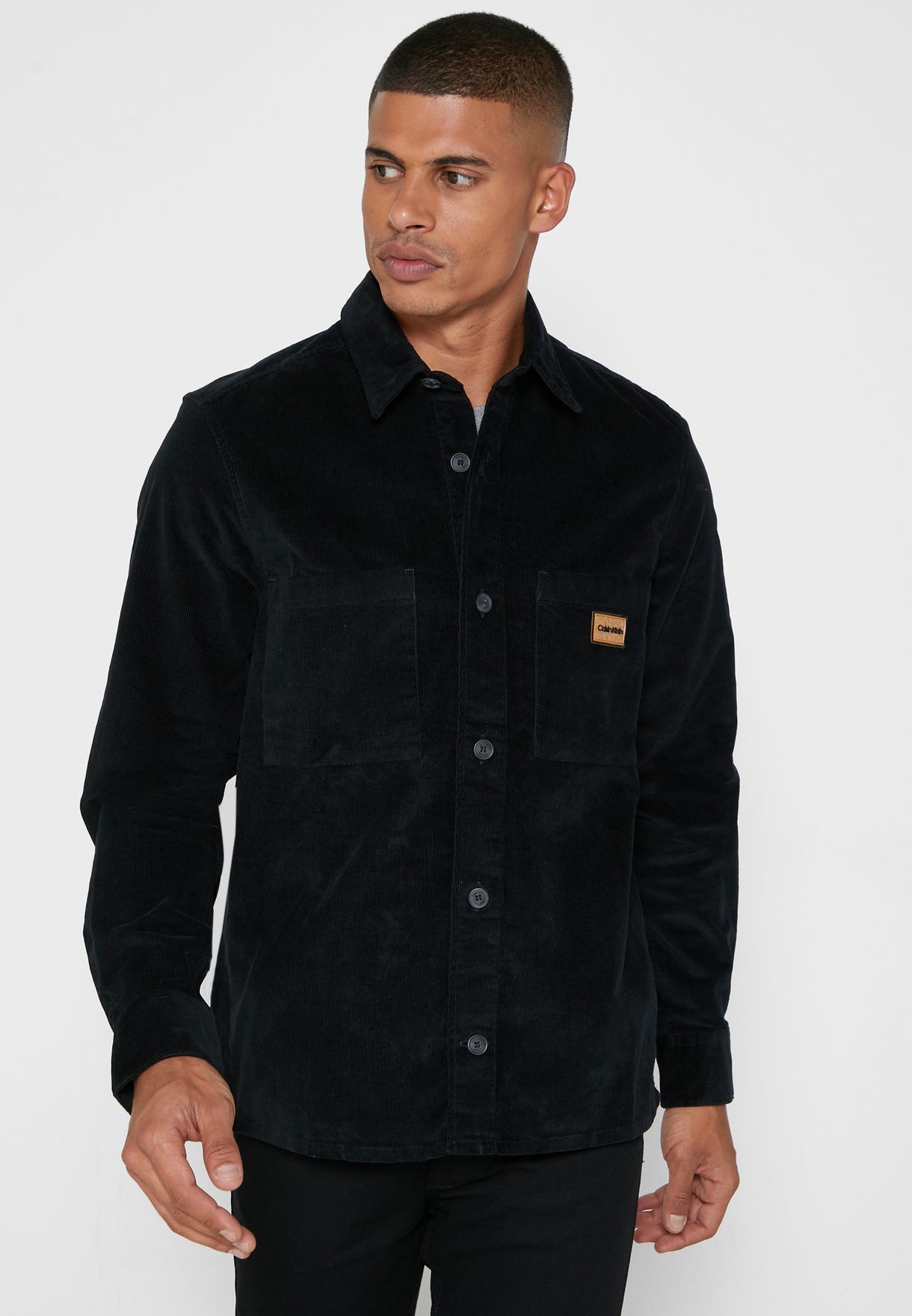 Buy Calvin Klein black Corduroy Relaxed Shirt for Men in MENA, Worldwide