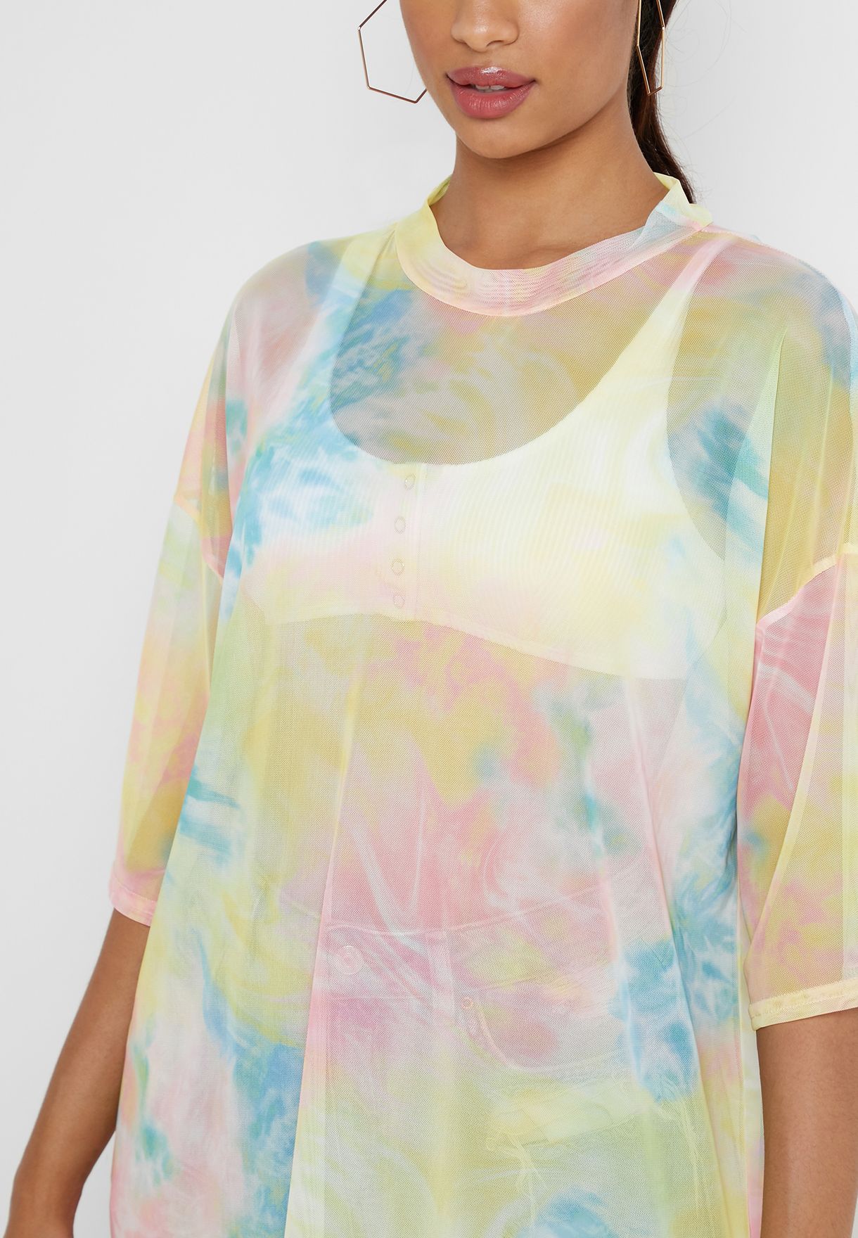 tie dye oversized shirt dress