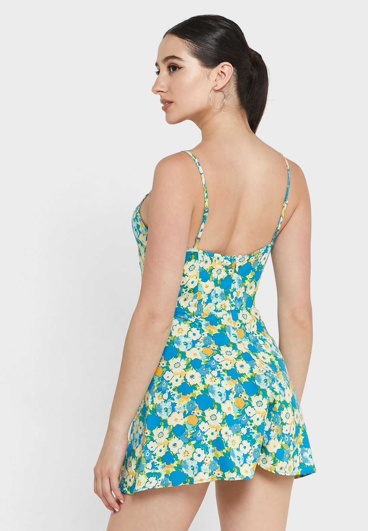 Strappy Floral Print Playsuit