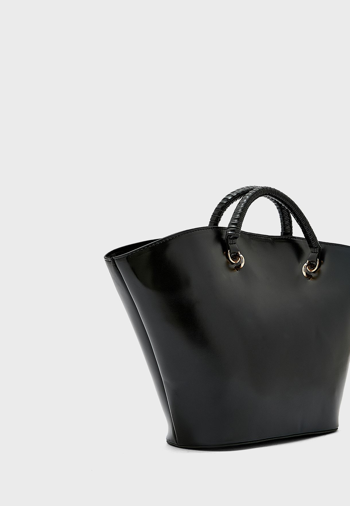 Curve  Tote With Wrapped Handles
