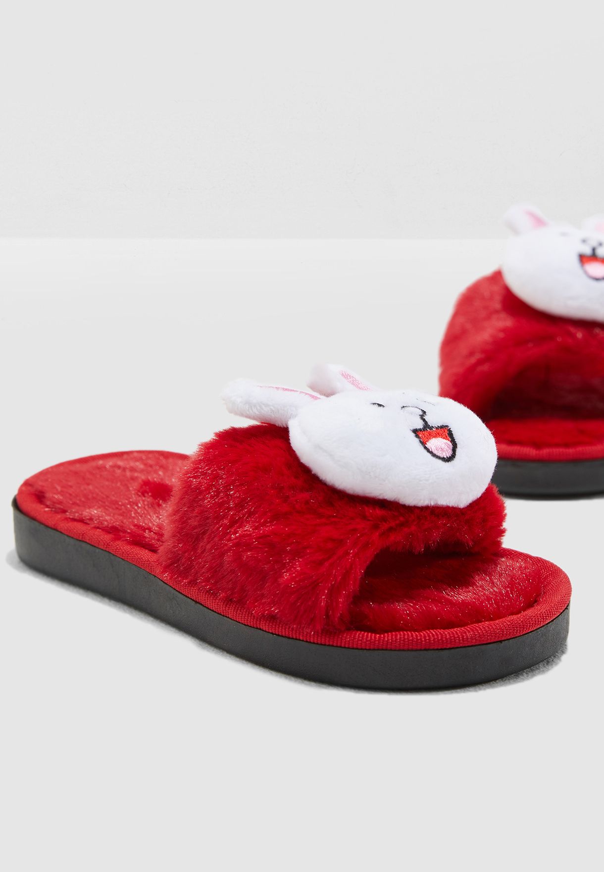 red bunny slippers