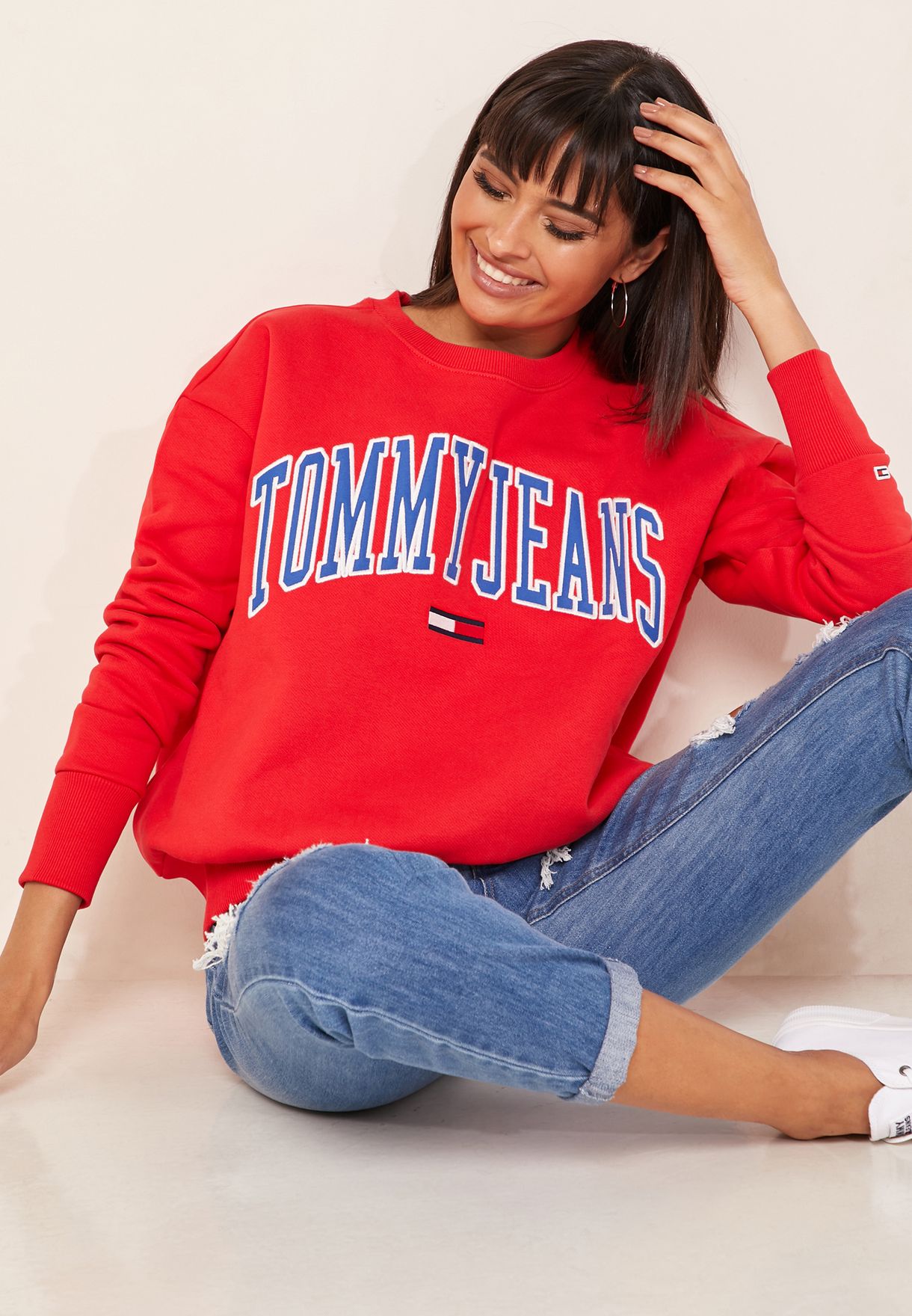 Buy Tommy Jeans Red Logo Sweatshirt for 