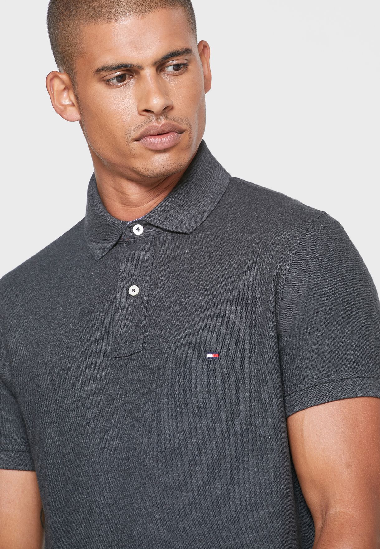 Buy Tommy Hilfiger green Slim Fit Pique Polo for Men in Dubai, Abu Dhabi