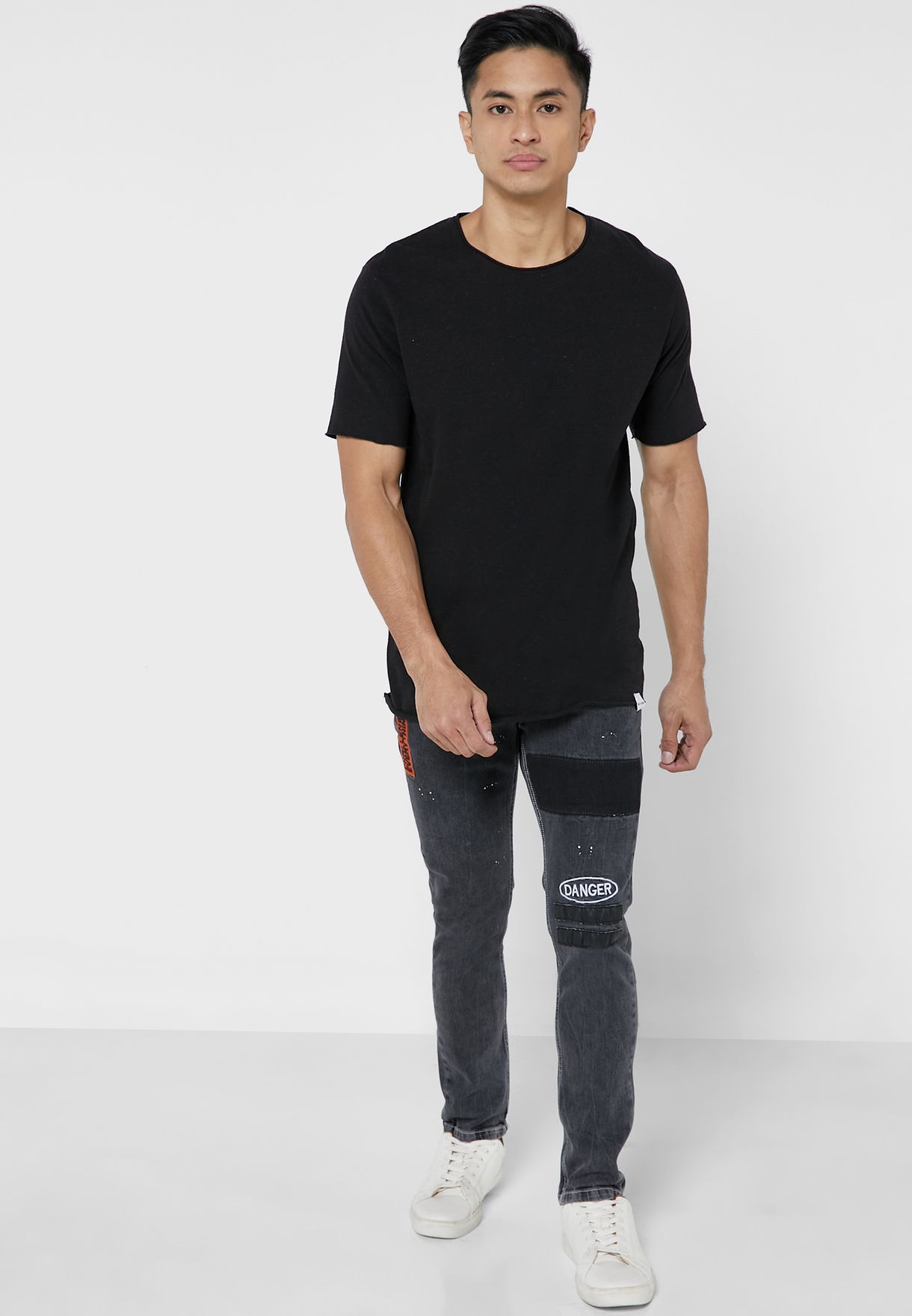 Rinse Wash Ripped Knee Skinny Jeans