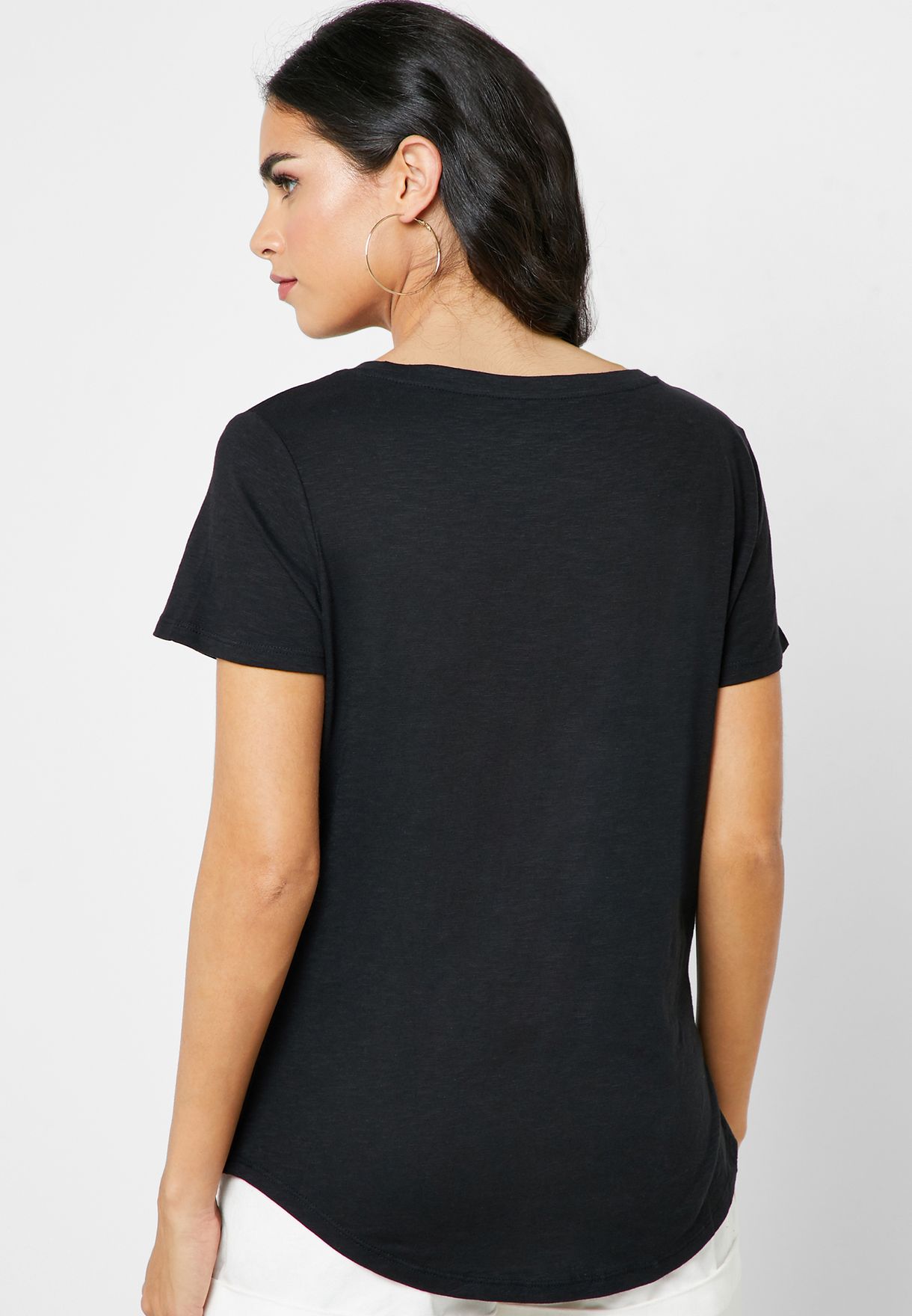 loose deep v neck t shirt