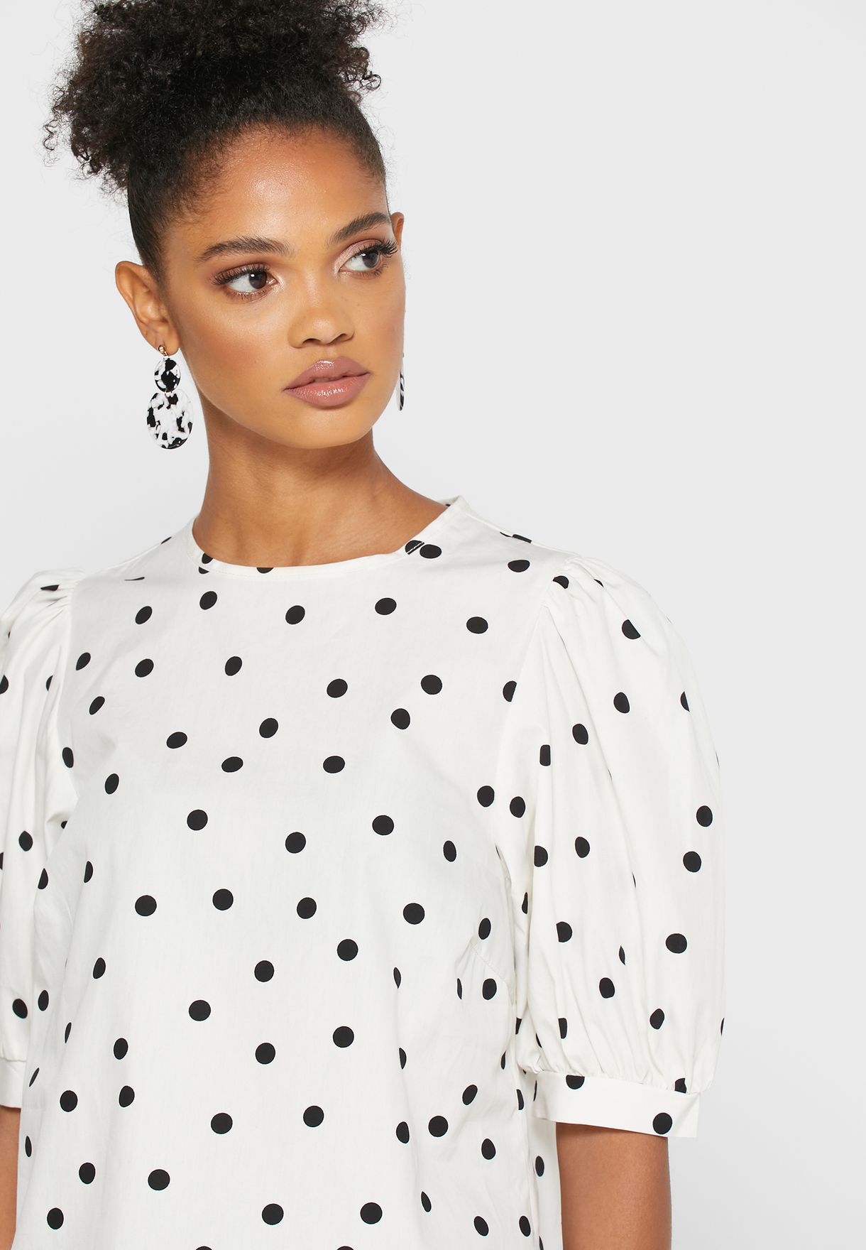 Buy New Look white Polka Dot Peplum Top for Women in Riyadh, Jeddah