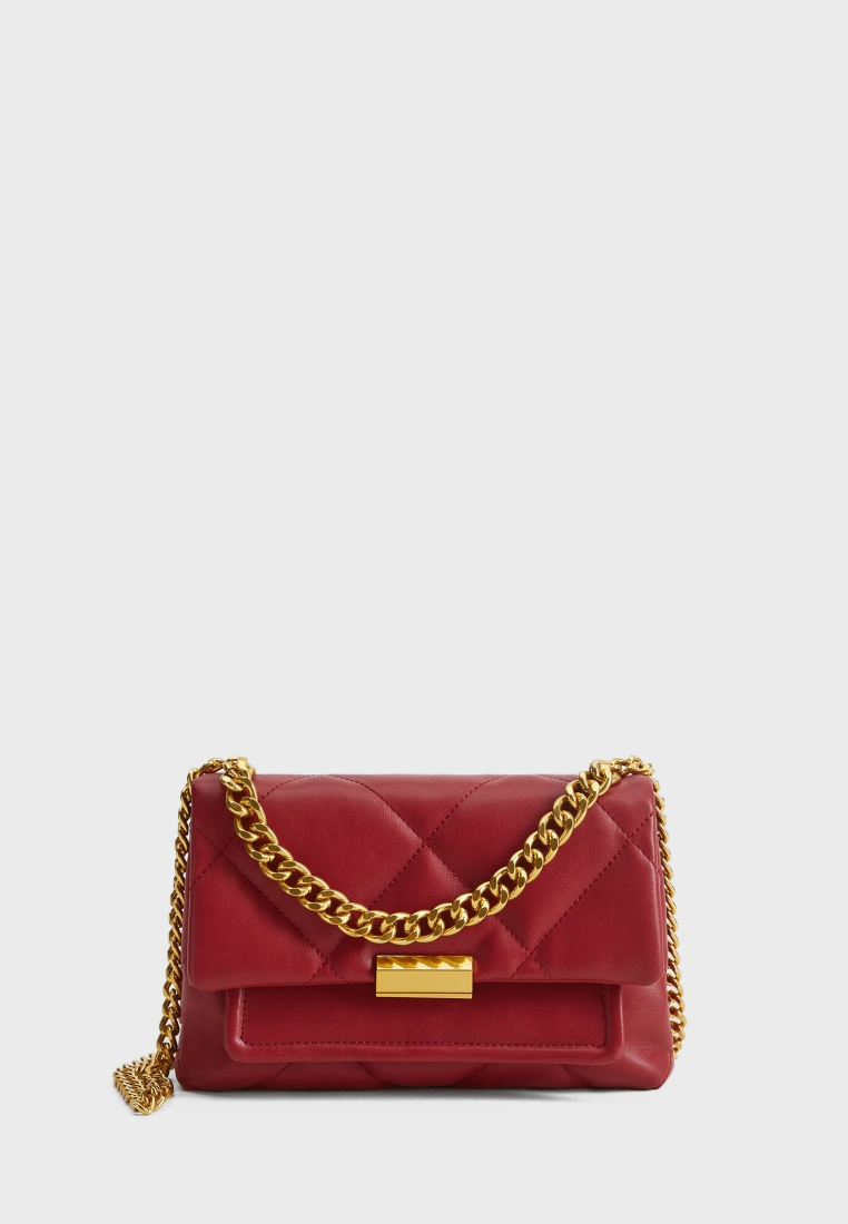 Quilted Faux Leather Cross Body Chain Bag | Boohoo UK