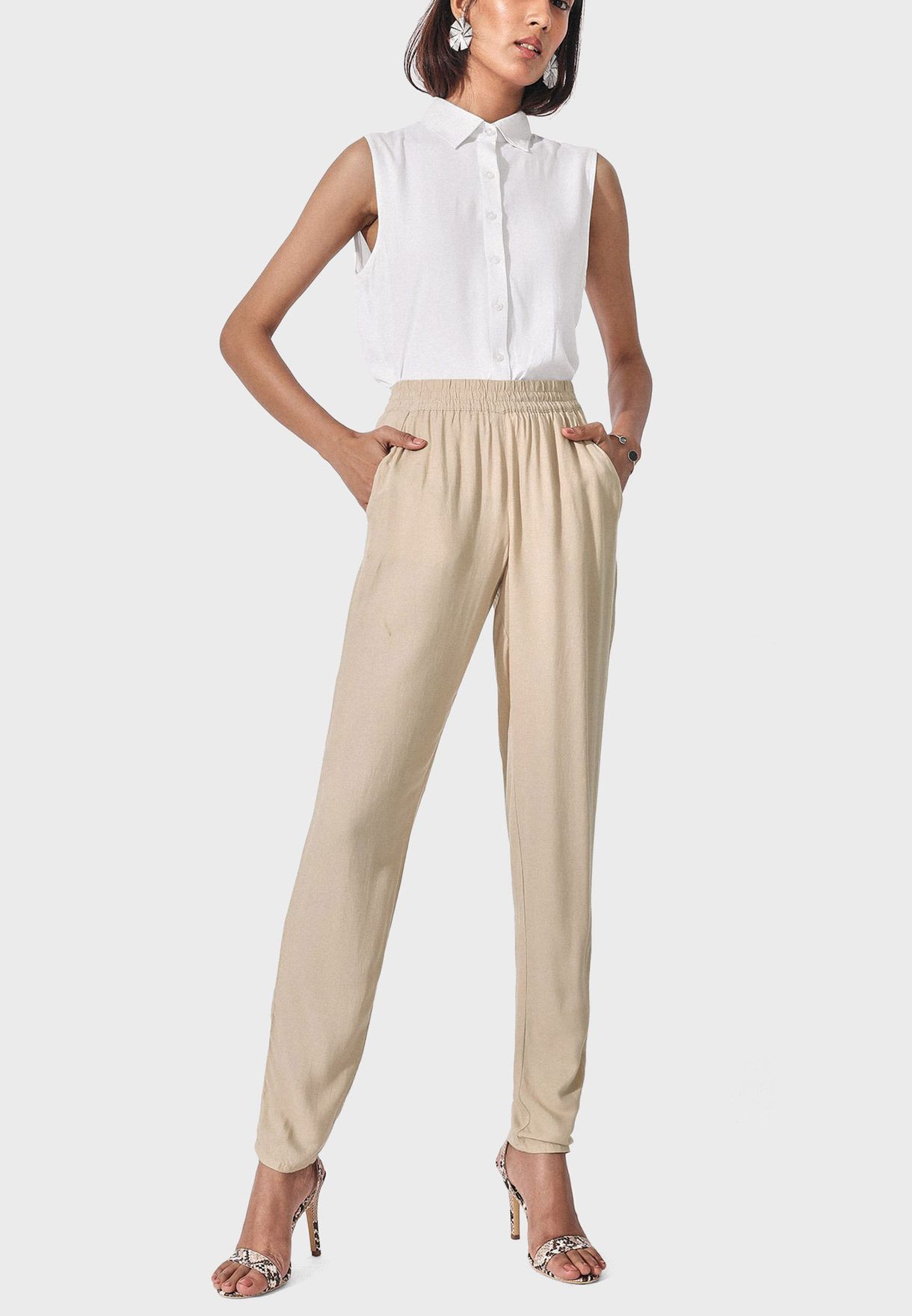 Ruched Waist Pants