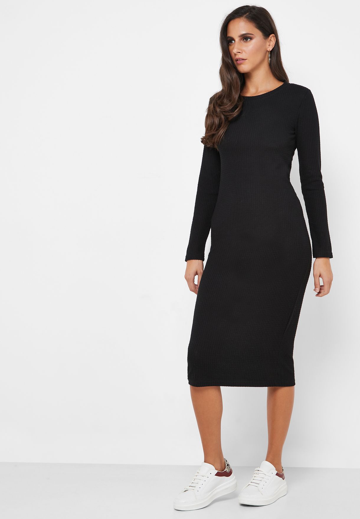 crew neck bodycon dress