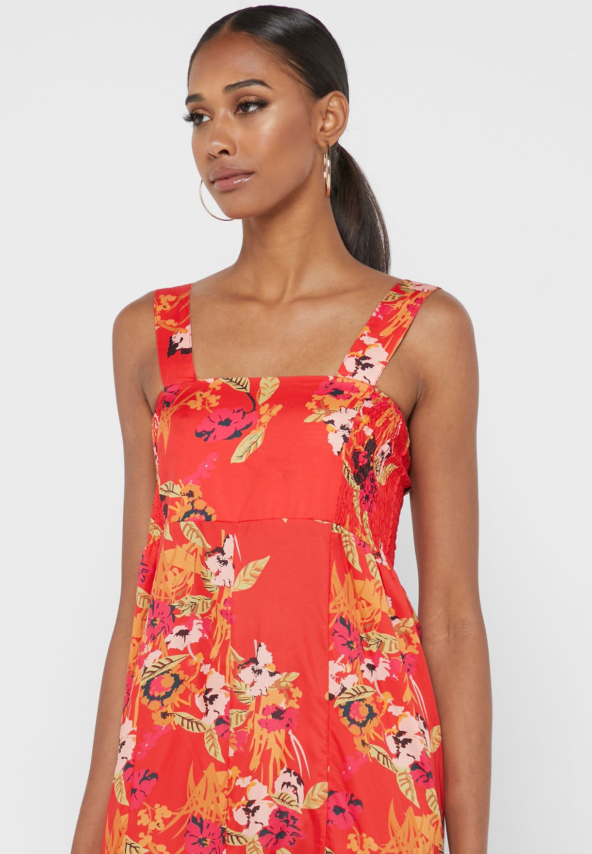 Printed Square Neck Jumpsuit