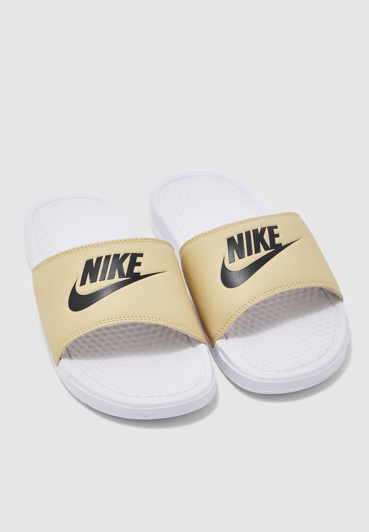 Buy Nike beige Benassi JDI Slides for 