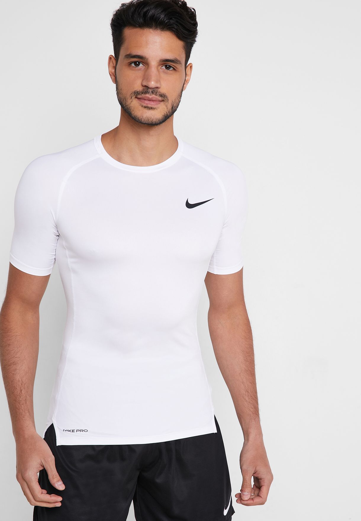 Buy Nike white Pro Compression T-Shirt 