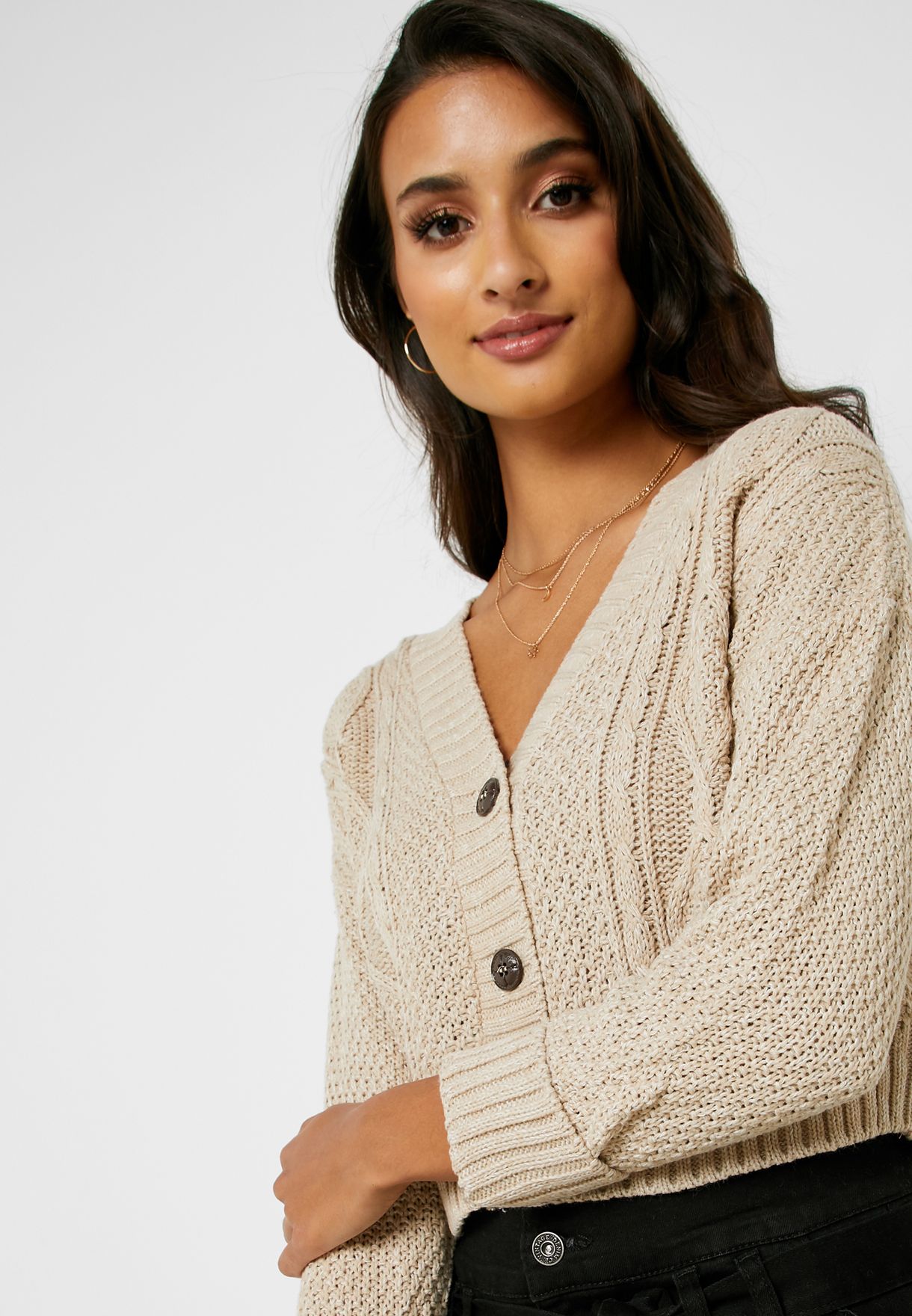 cropped boyfriend cardigan