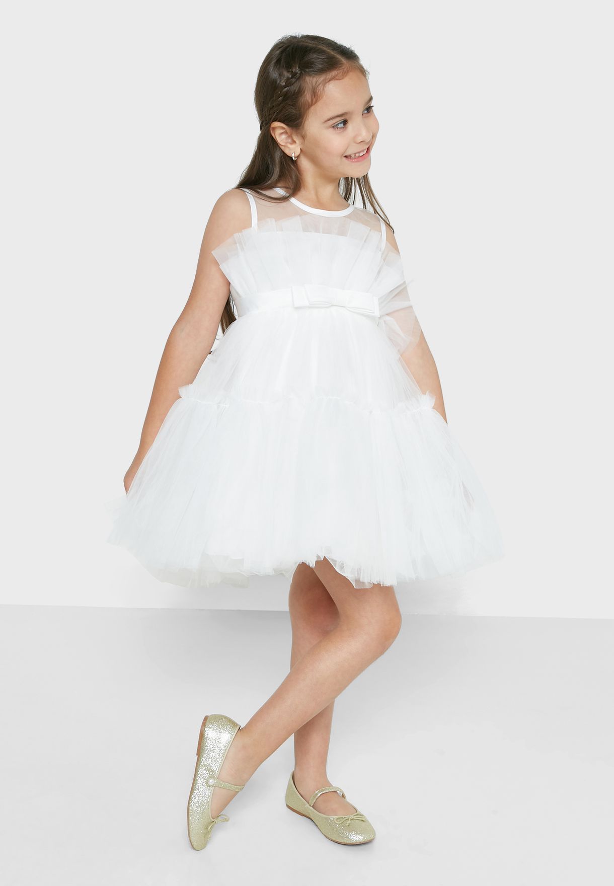 Girls Ruffled Evening Wear Dress