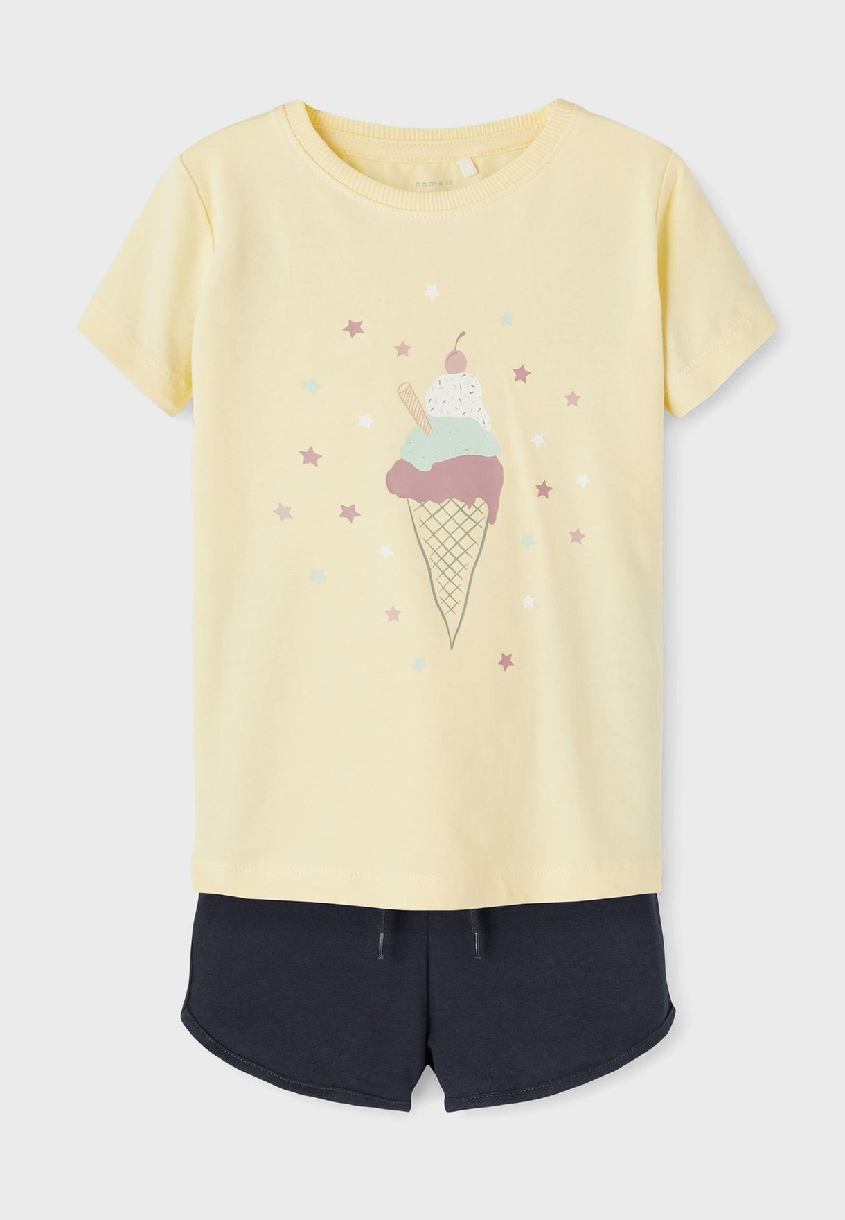 Kids Ice Cream Print T-Shirt & Shorts Set