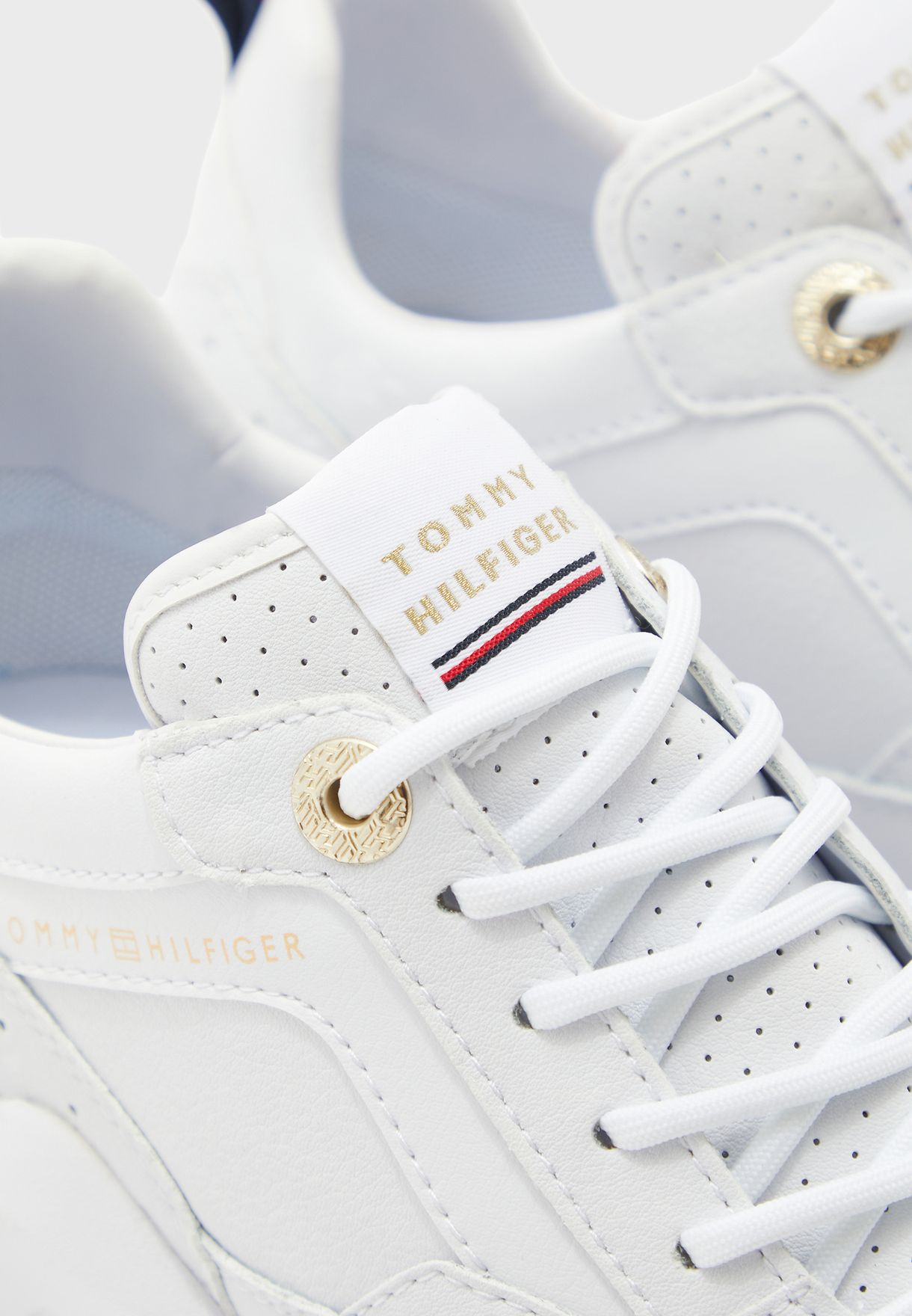 tommy hilfiger white wedge casual sneaker trainers