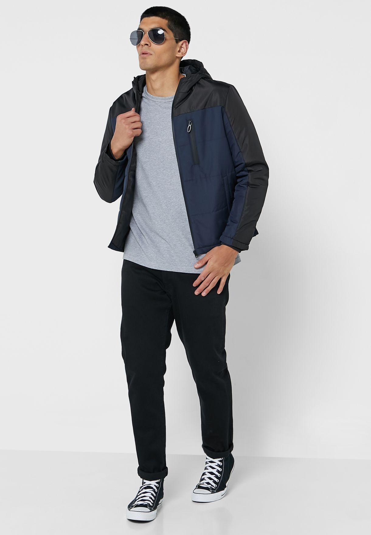 Colourblock Hooded Jacket