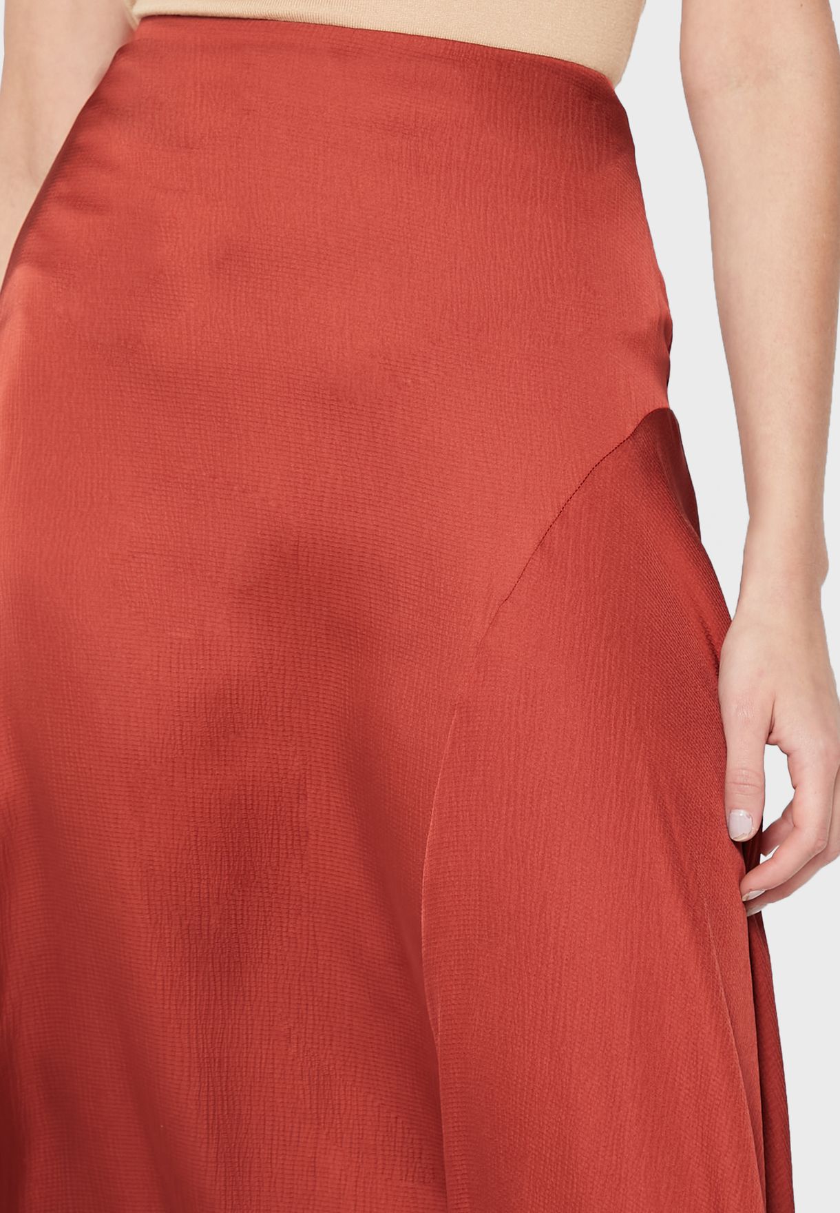 Ruffle Detail Asymmetric Skirt